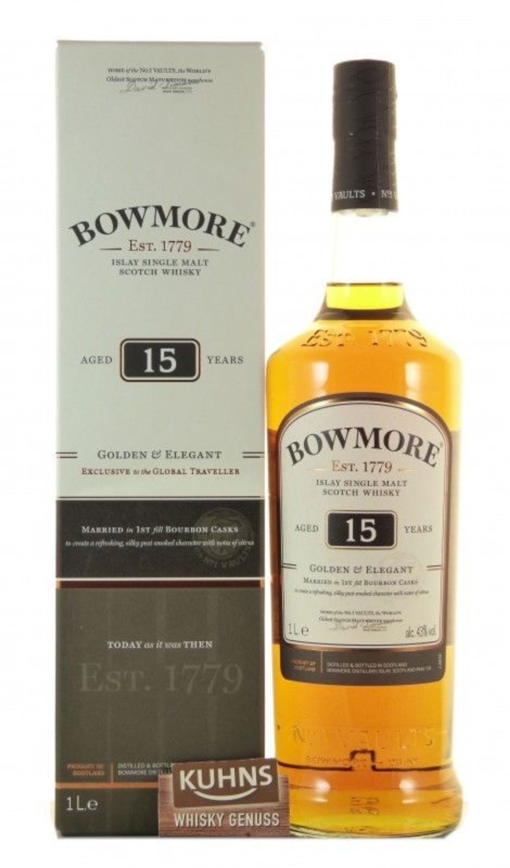 Bowmore 15 years Golden & Elegant 1.0l, alc. 43 Vol.-%