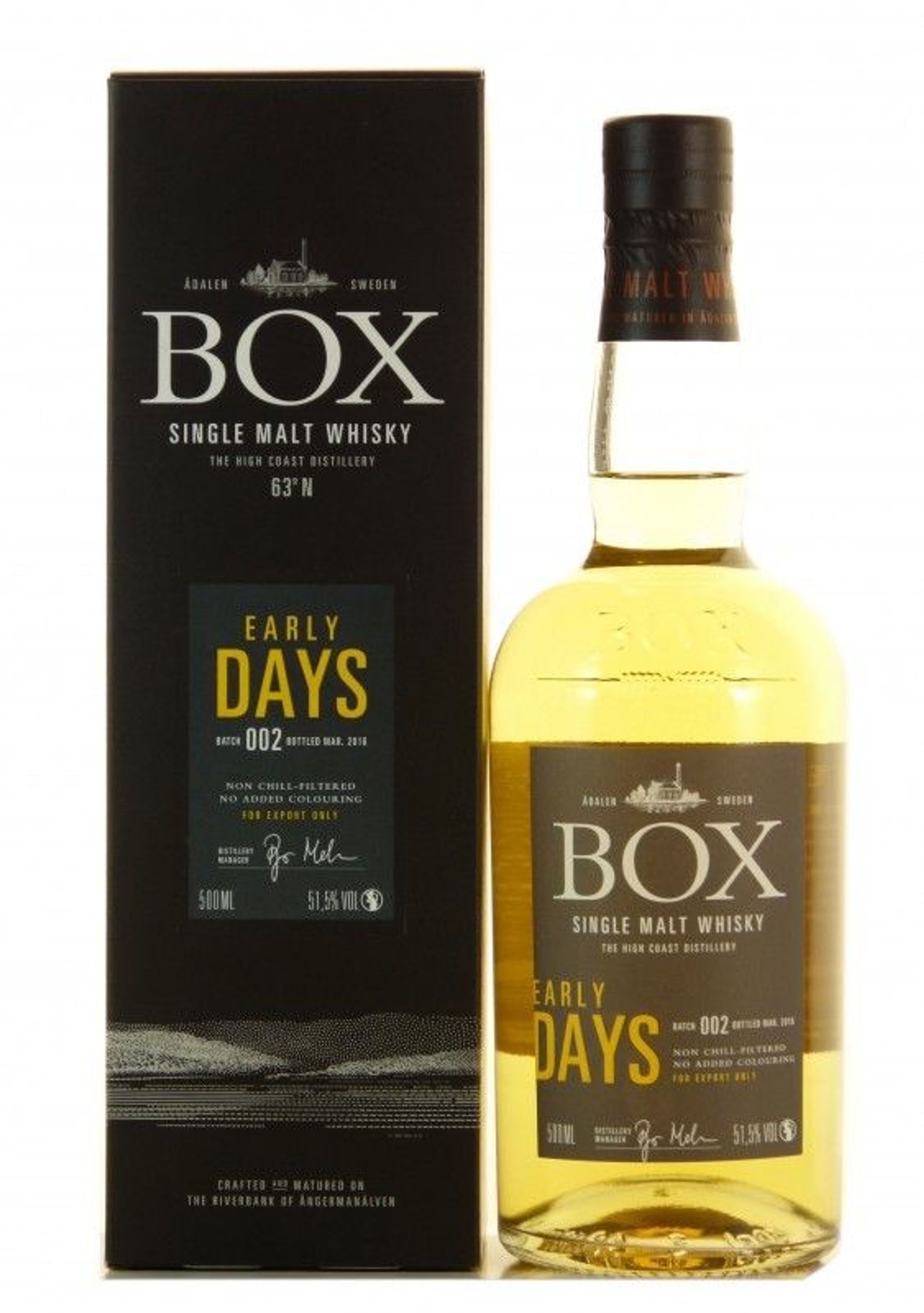 Box Early Days Swedish Single Malt Whisky 0,5l, alk. 51,5 tilavuus-%