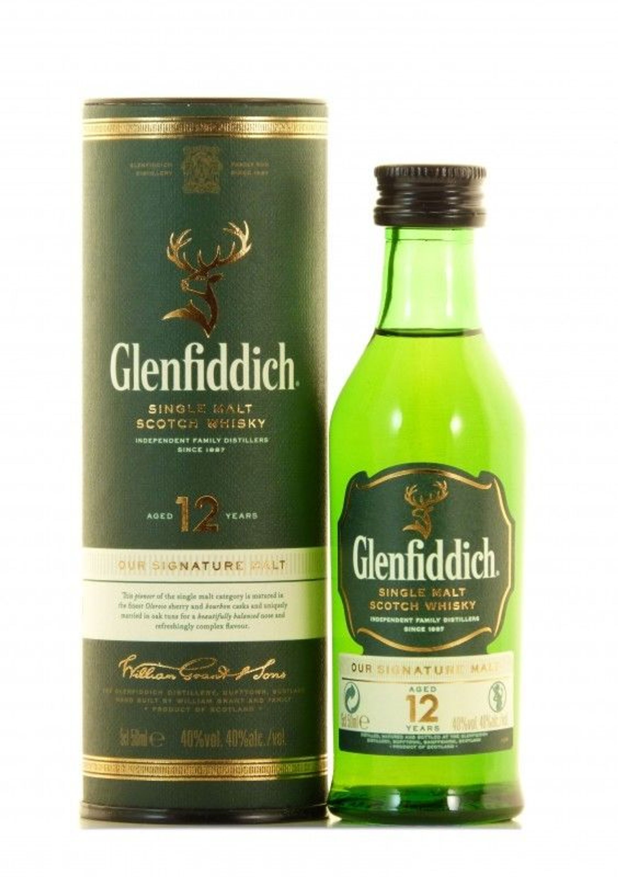 Glenfiddich 12 Jahre Miniatur 0,05l, alc. 40 Vol.-%