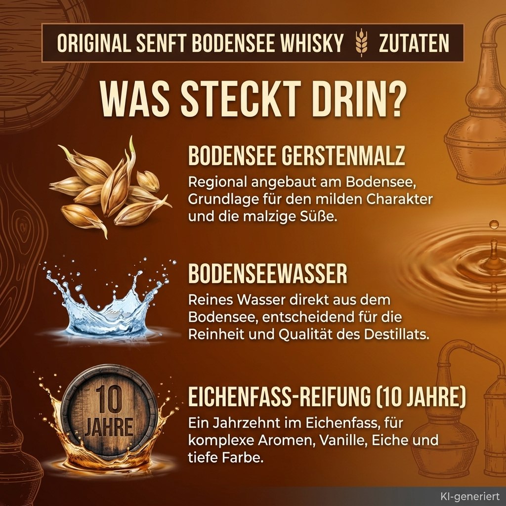 Senft Bodensee Single Malt Whisky 10 Años 0,5l, alc. 43% vol.