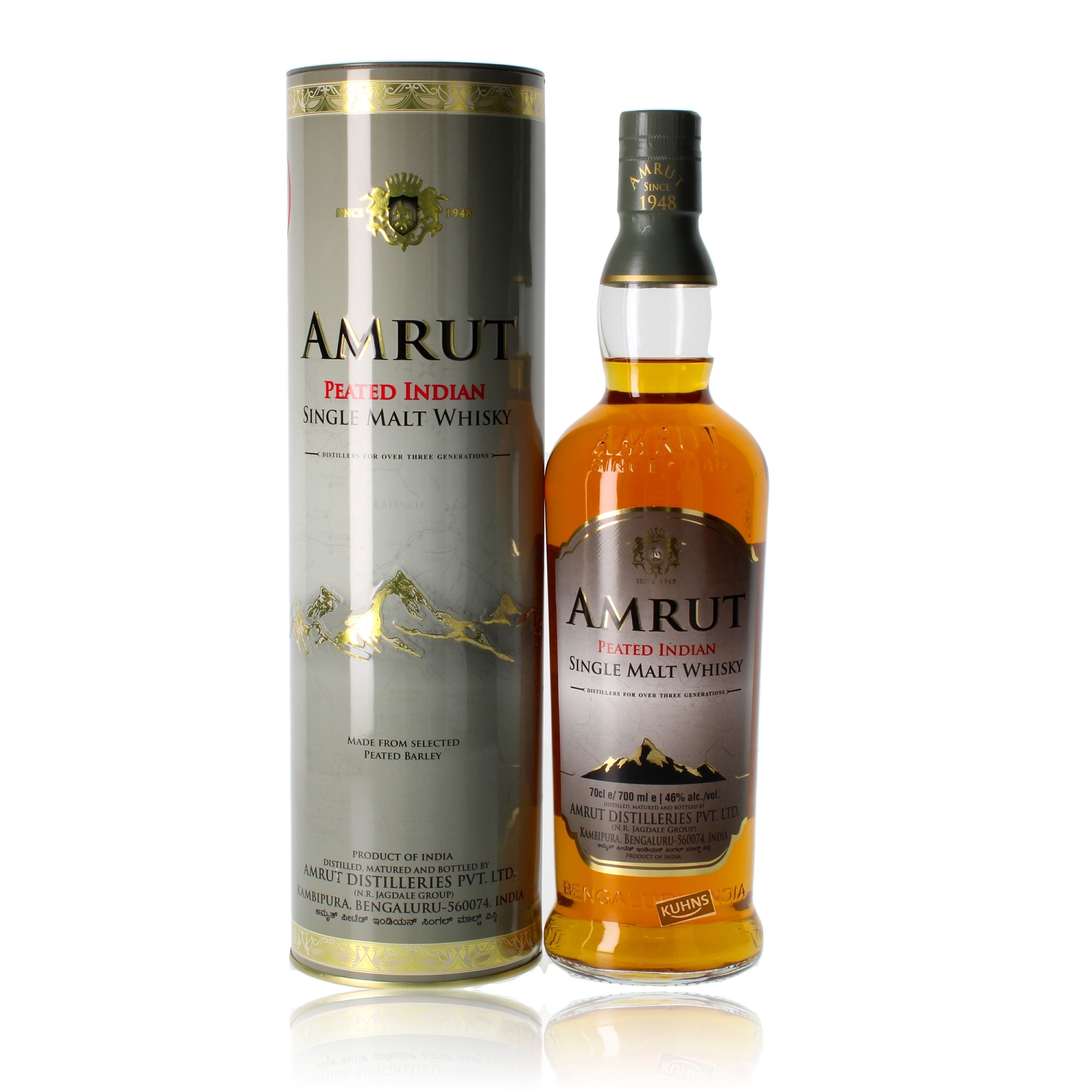 Amrut Peated Indian Single Malt Whisky 0,7l, alk. 46 tilavuus-%