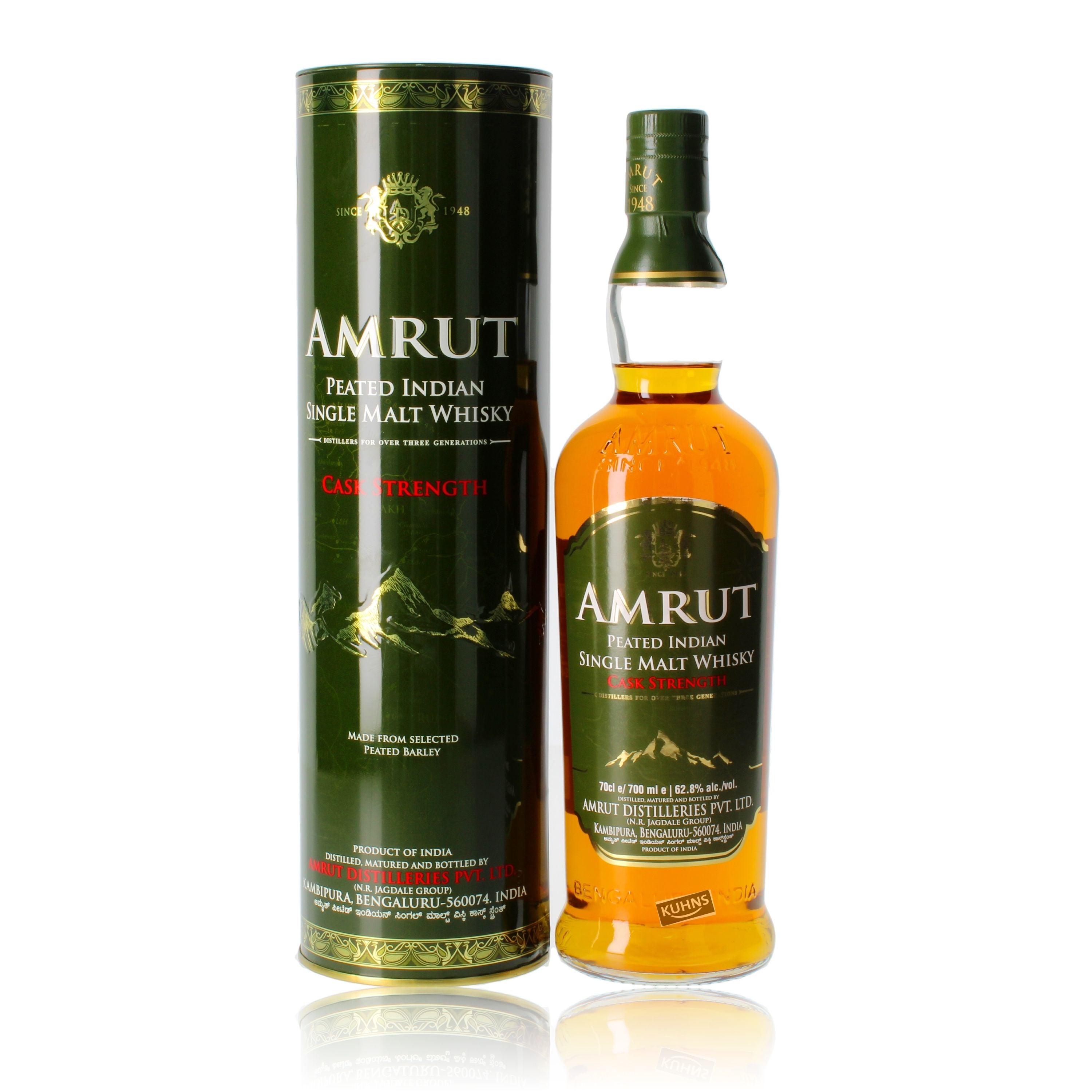Amrut Peated Cask Strength Indian Whisky 0,7l, alc. 62,8 Vol.-%