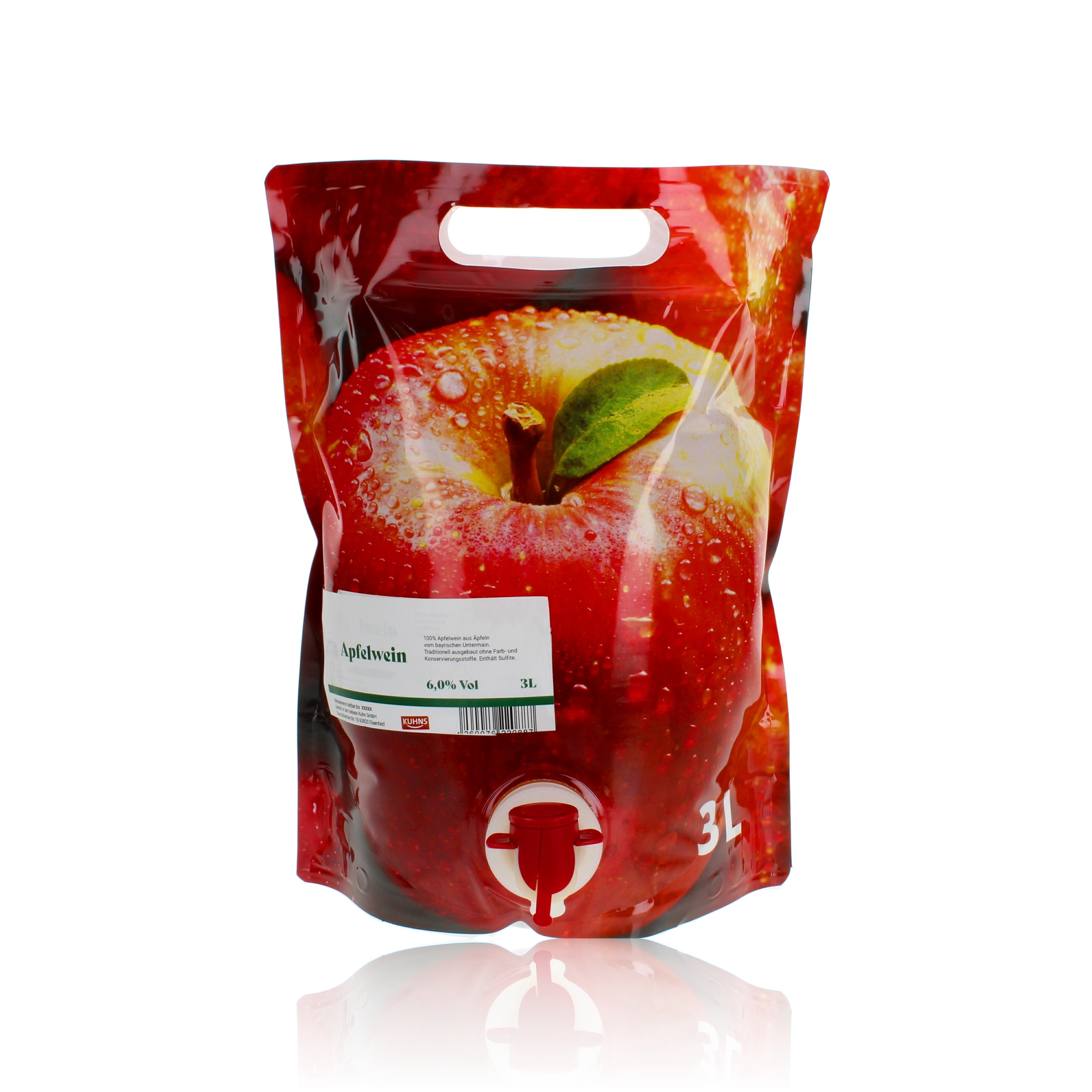 Kuhns Apfelwein Standbeutel 3,0l, alc. 6,0 Vol.-%