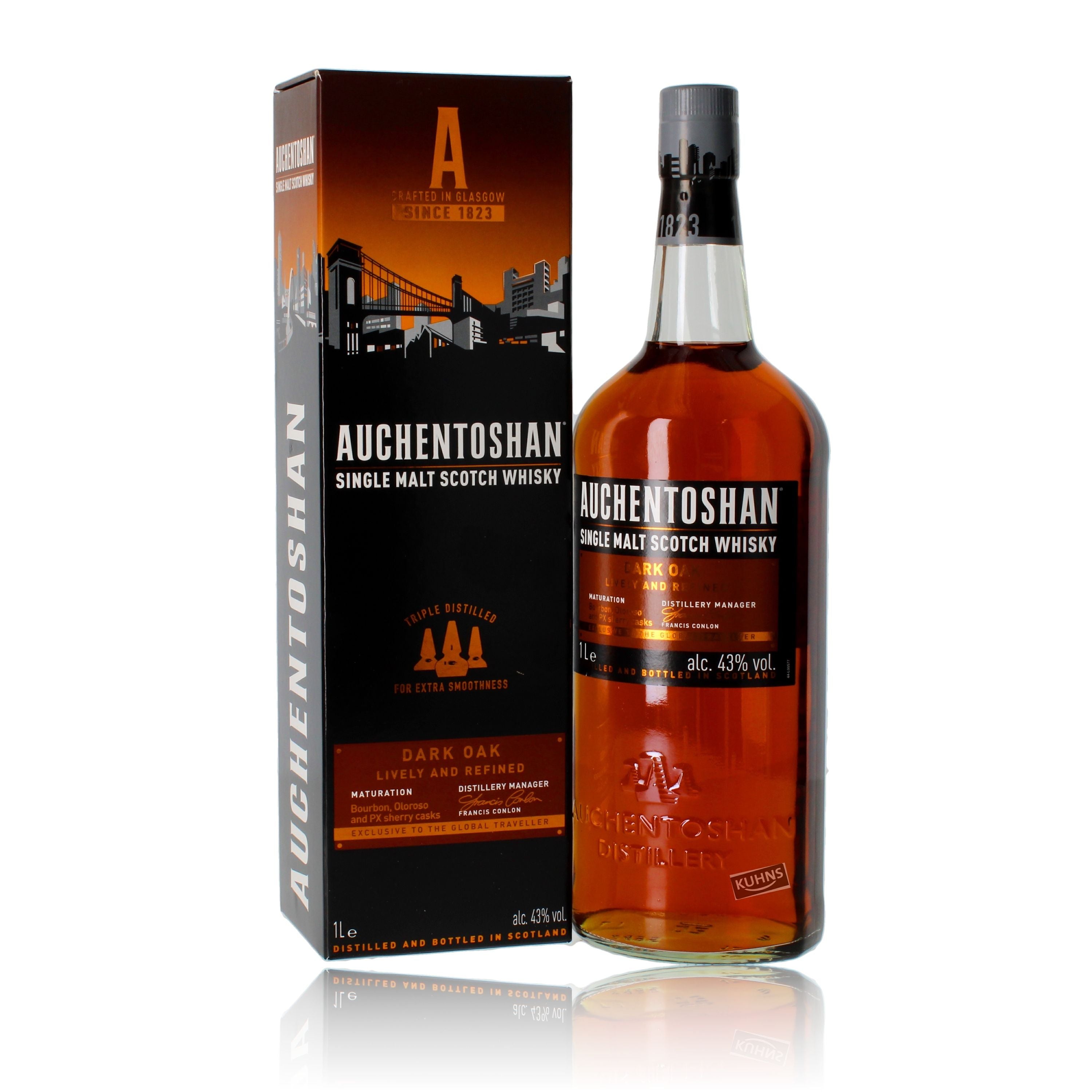 Auchentoshan Dark Oak 1,0l, alk. 43 tilavuus-%
