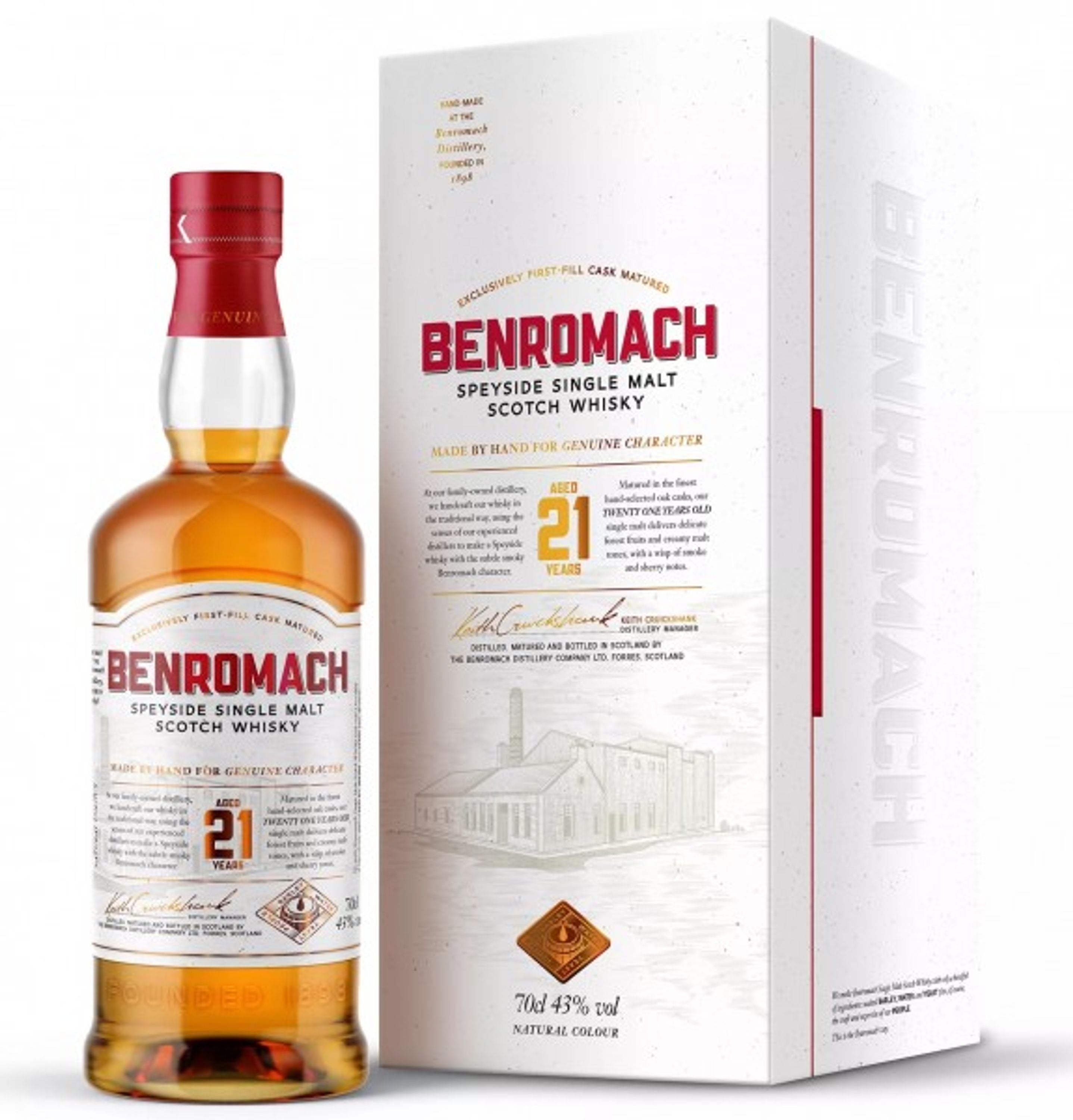 Benromach 21 Jahre 0,7l, alc. 43 Vol.-%