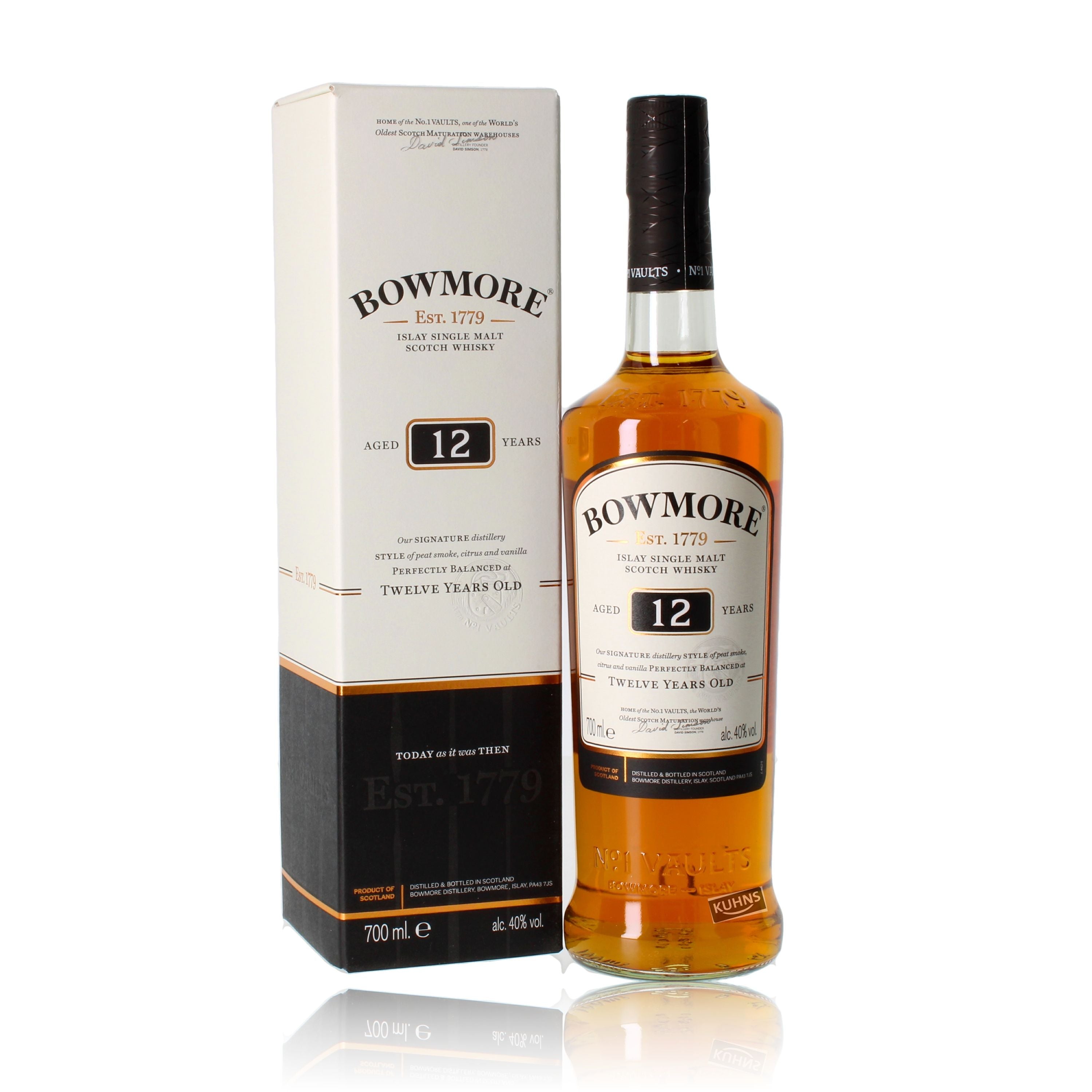 Bowmore 12 Jahre 0,7l, alk. 40 tilavuus-%