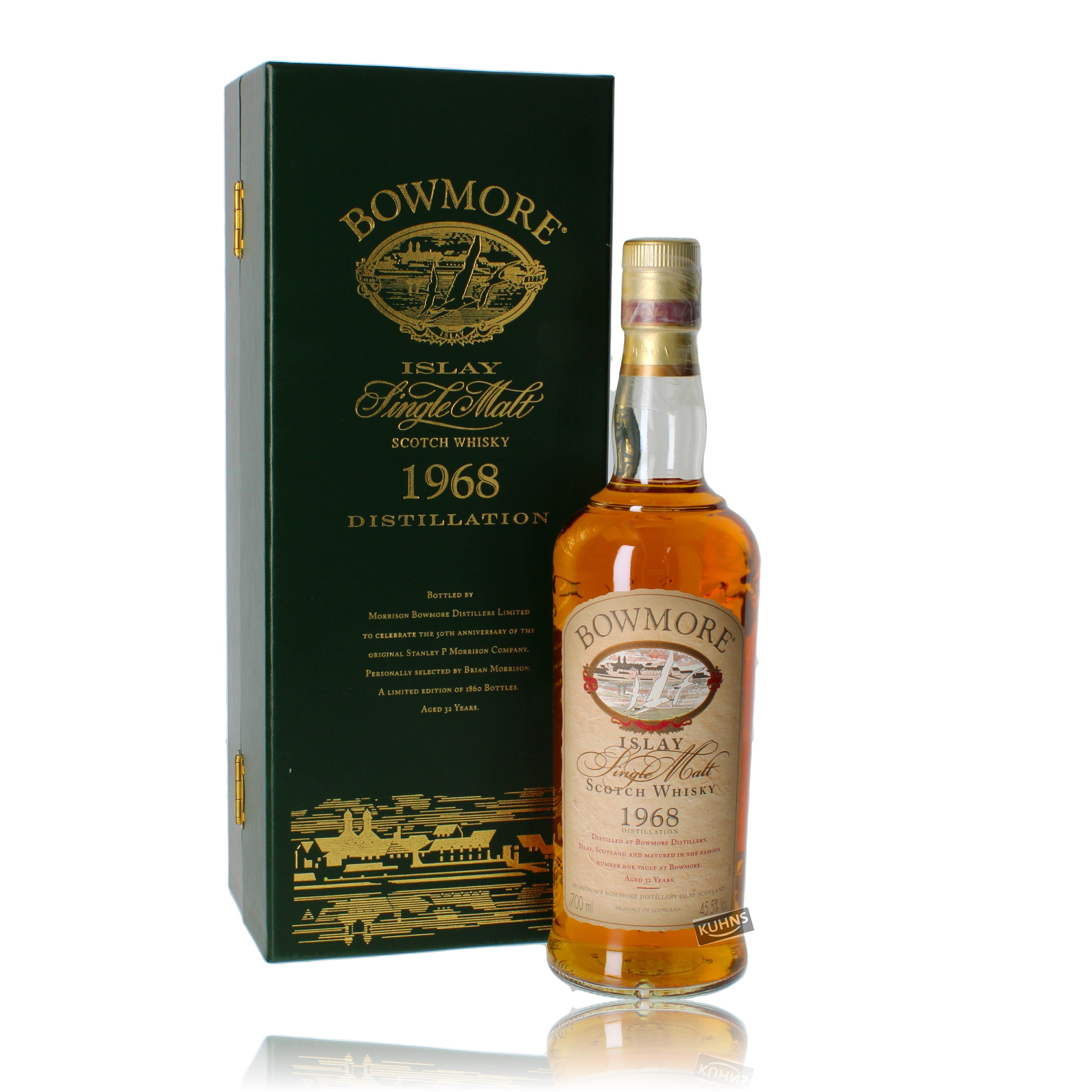 Bowmore 32 Jahre 1968 50 vuotta 0,7l alk.45,5 til.-%