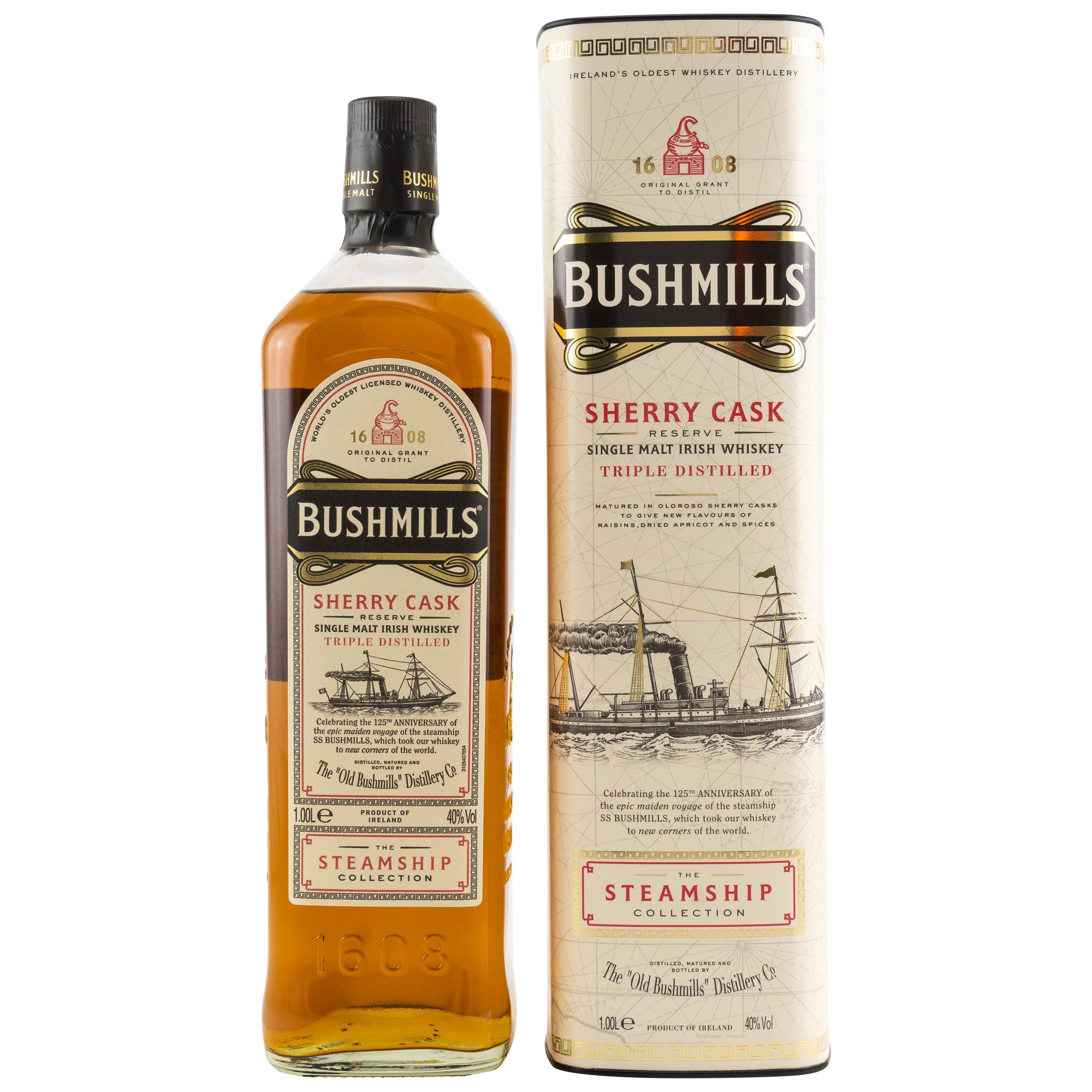 Bushmills Sherry Cask Steamship 1,0l, alk. 40 tilavuus-%