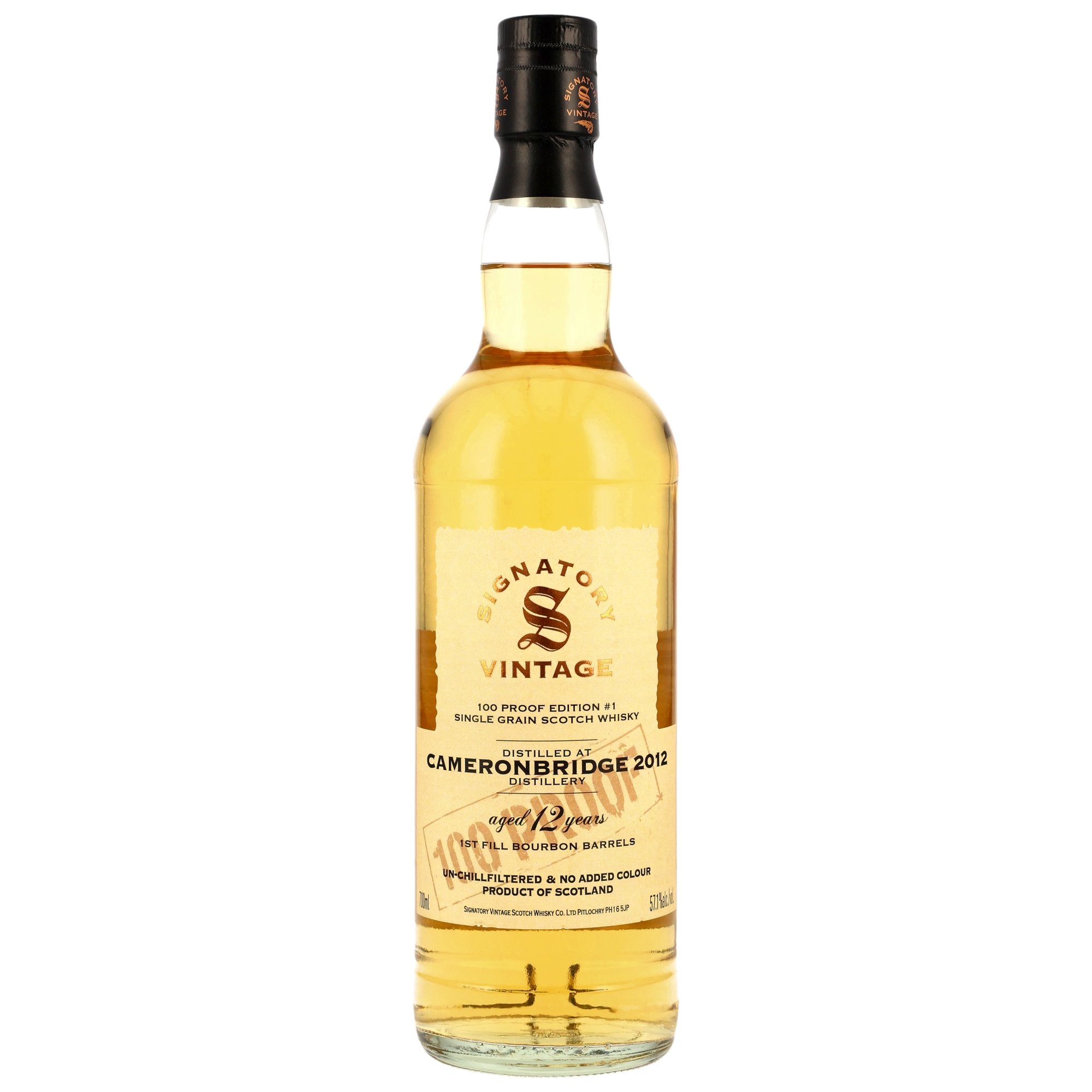 Whisky de grano único Cameronbridge 12 años 0,7 l, alcohol 57,1 % vol.