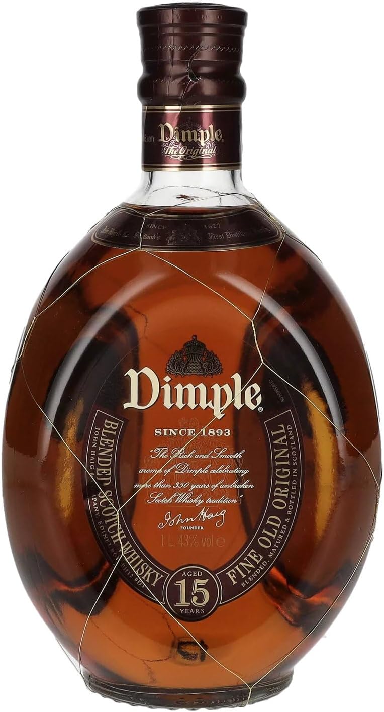 Dimple 15 vuotta sekoitettu skotlantilainen viski 1,0 l alkoholia 43 tilavuusprosenttia