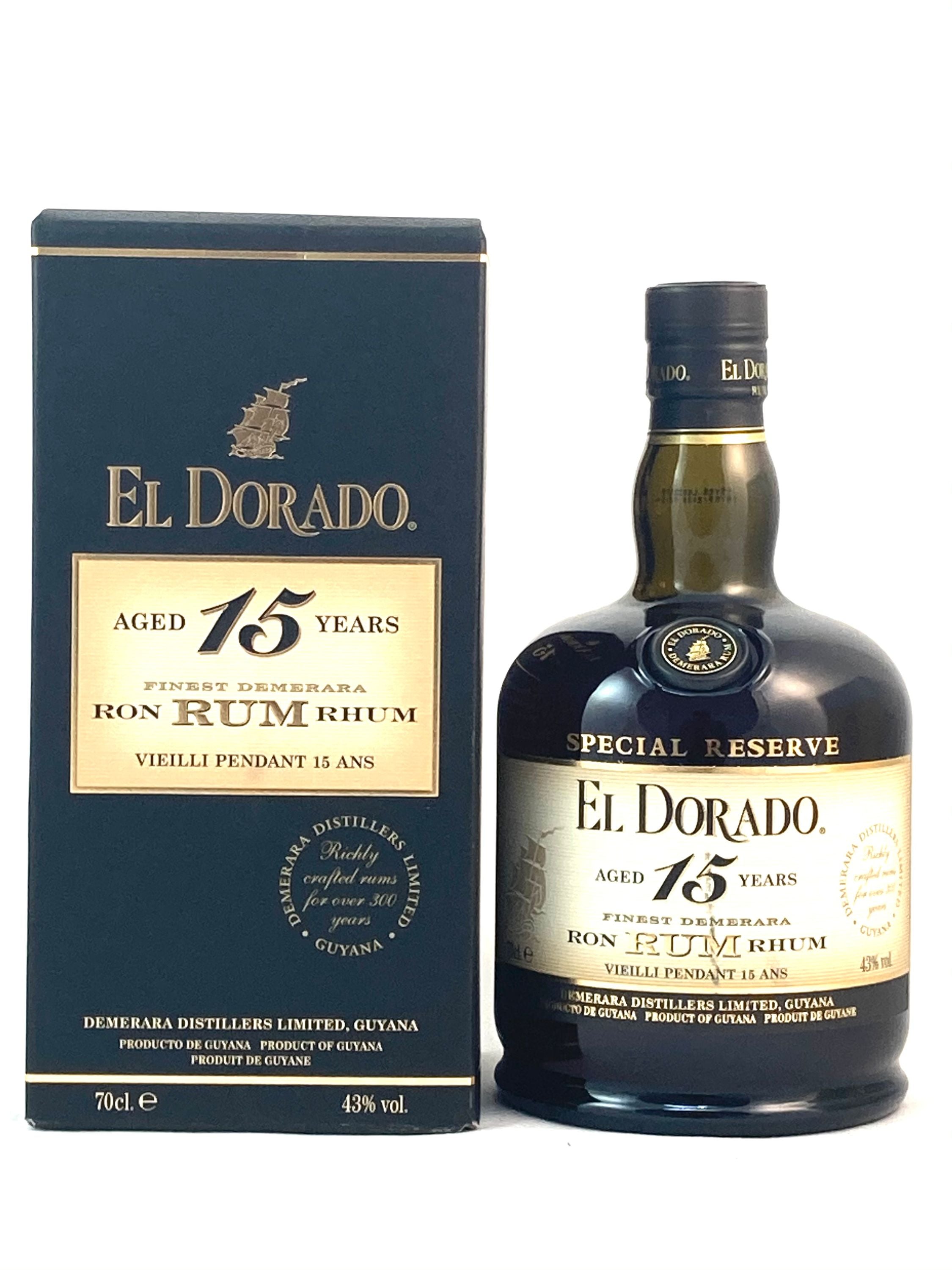 El Dorado Rum 15 Jahre 0,7l, alk. 43 tilavuus-%, rommi-Guyana