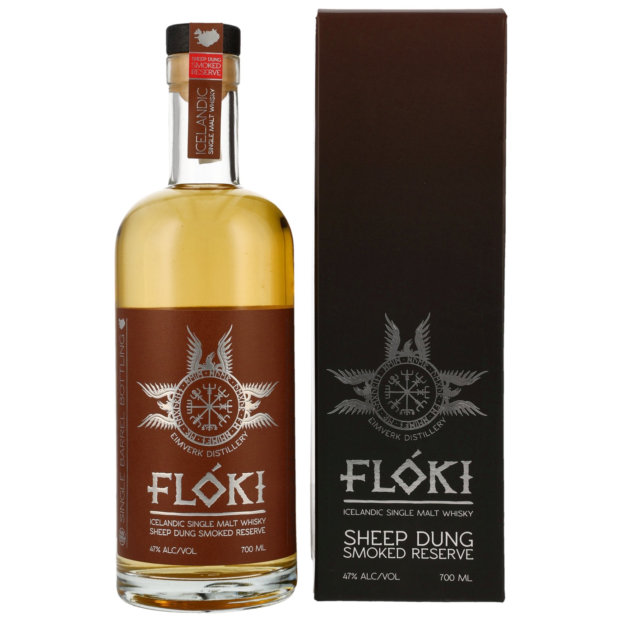 Floki Sheep Dung Smoked Reserve Single Malt 0,7l, alk. 47 tilavuus-%