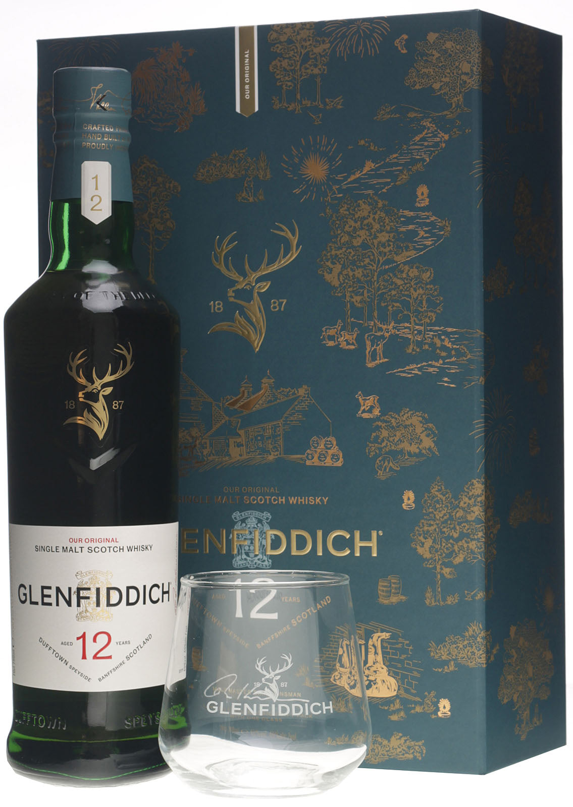 Set de regalo Glenfiddich 12 años con vaso, 0,7l, alc. 40 % vol.