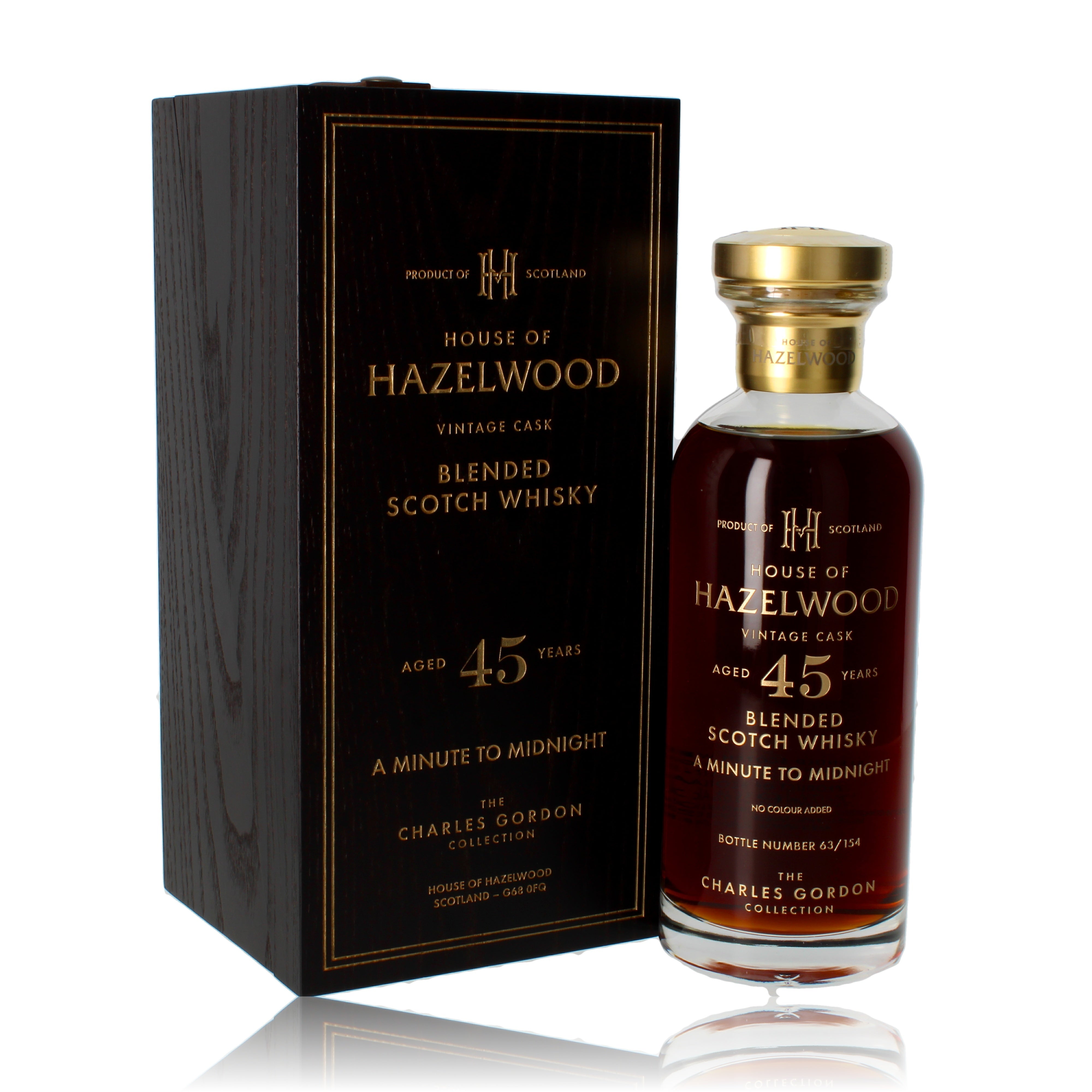 House of Hazelwood 45 años, un minuto para la medianoche 0,7 l, alcohol 58,6 % vol.