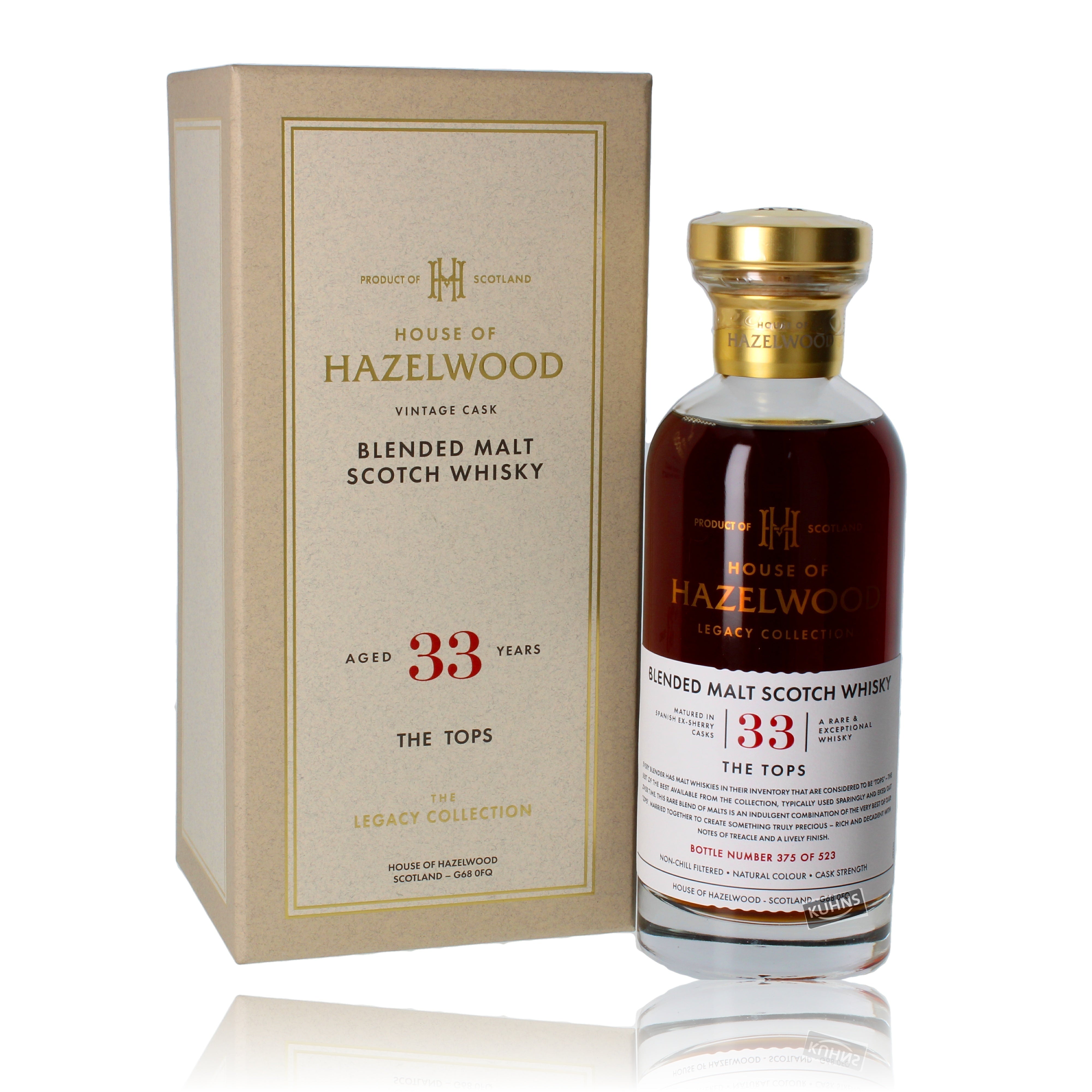House of Hazelwood 33 vuotta The Tops 0,7 l alkoholia 51,6 tilavuusprosenttia