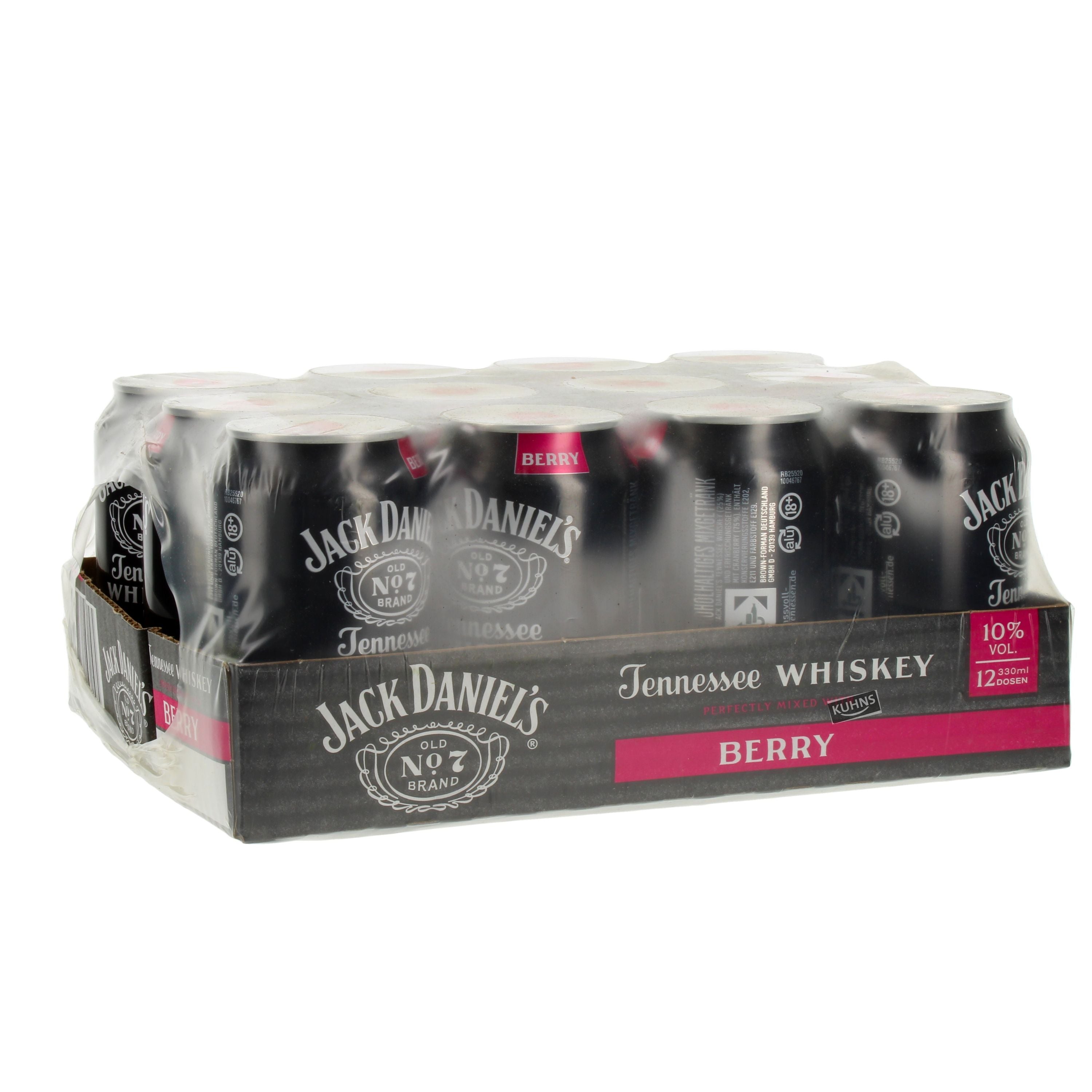 Jack Daniel's Jack & Berry Tray 12x0,33l, alc. 10 vol.%