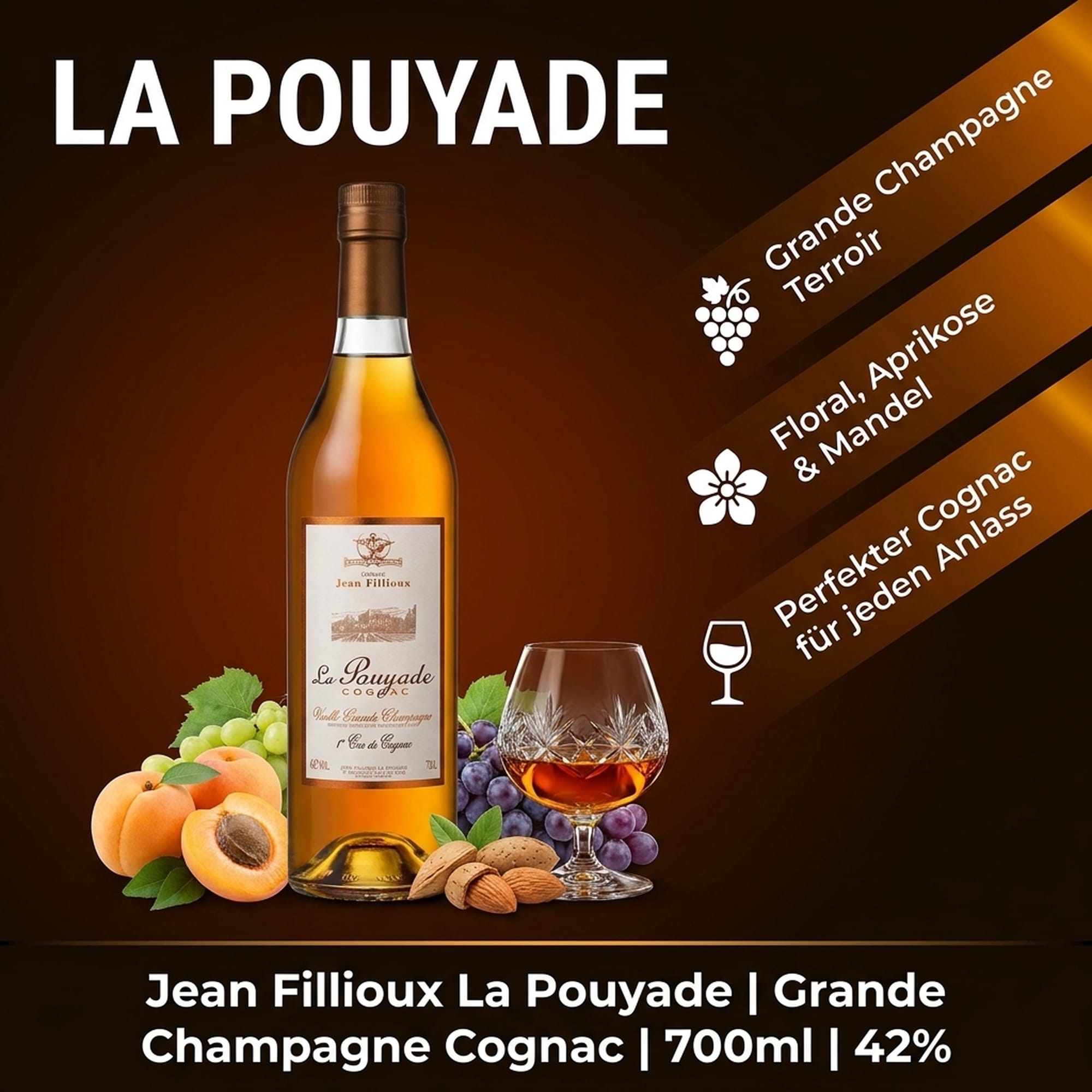 Jean Fillioux La Pouyade Coñac 0,7l, alc. 42%vol.