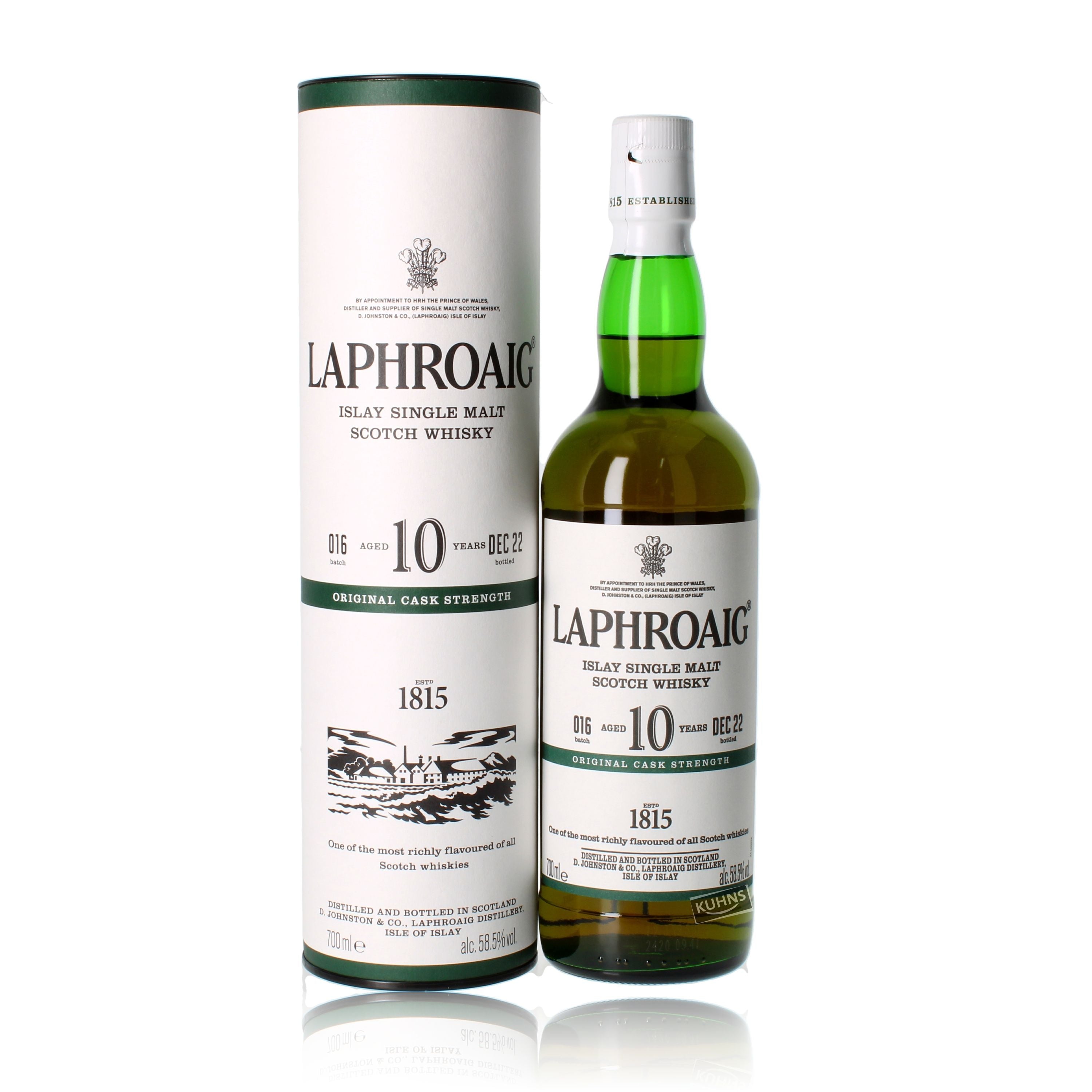 Laphroaig 10 Jahre Cask Strength Erä 16 Islay Single Malt Scotch Whisky 0,7l, alk. 58,5 tilavuus-%