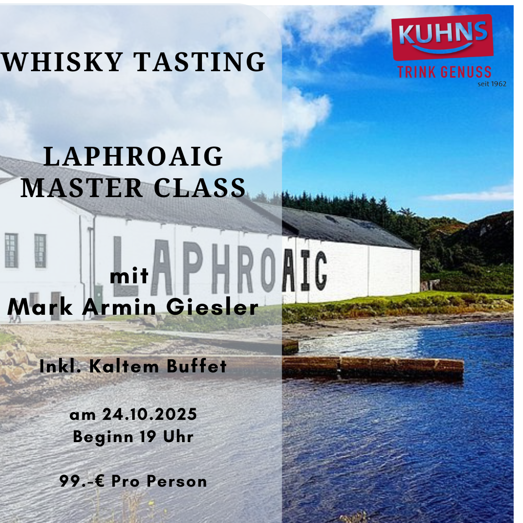 October 24th, 2025 Whiskey tasting - topic: "Laphroaig Master Class" with Mark Armin Giesler, 1 person