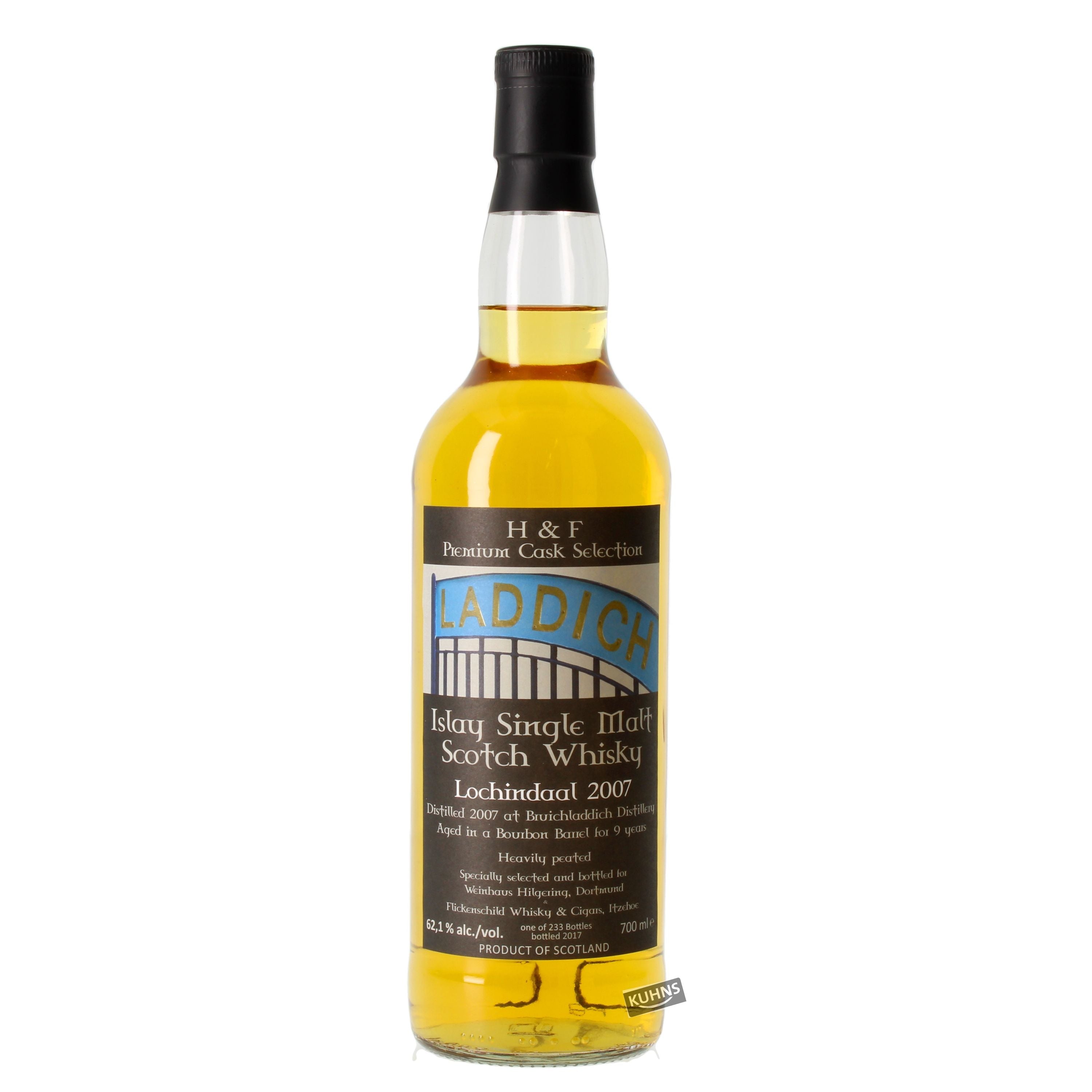 Lochindaal 2007 H&F Premium Cask Selection Islay Single Malt Scotch Whiskey 0.7l alc. 62.1% by volume