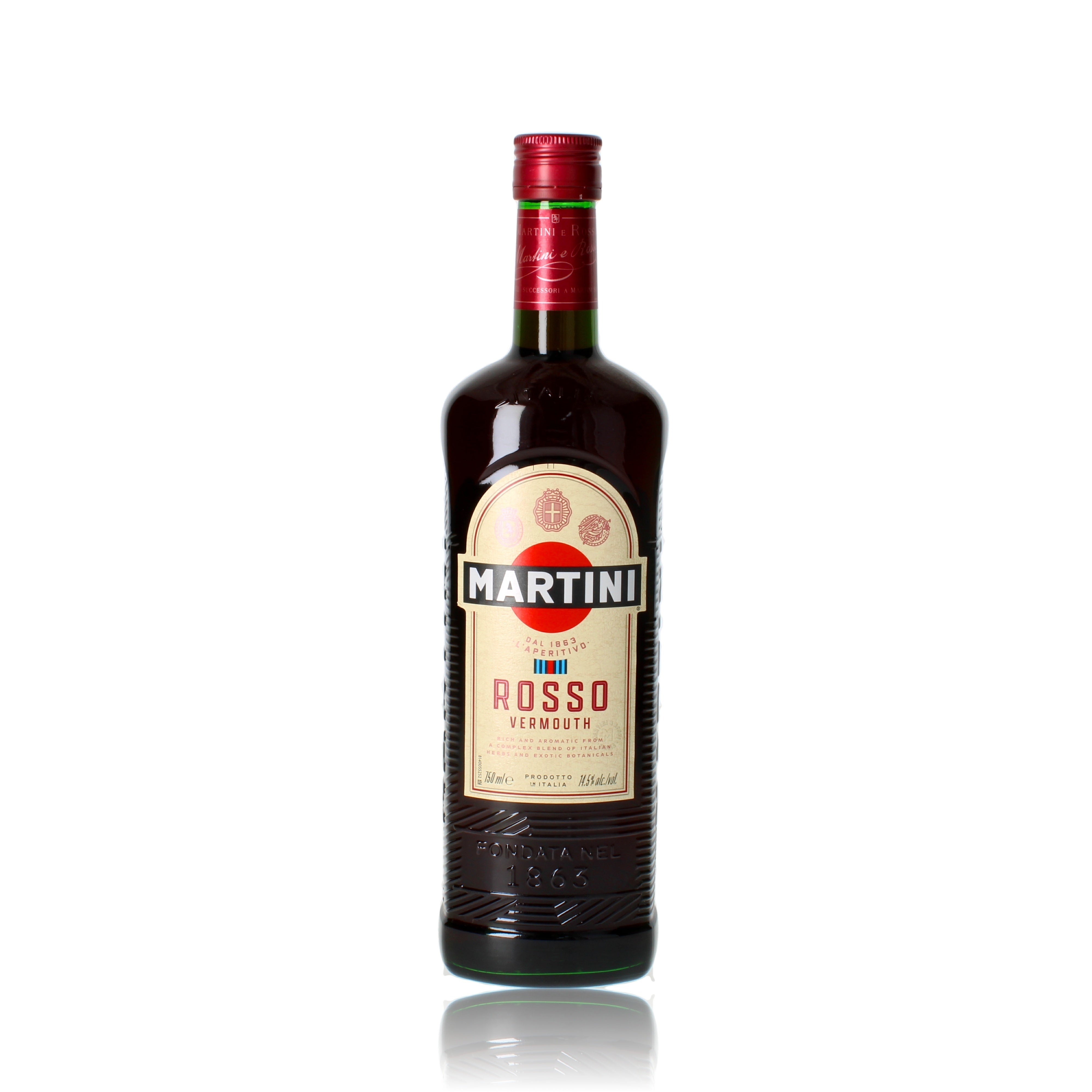 Martini Rosso 0,75l, alk. 14,5 tilavuusprosenttia.
