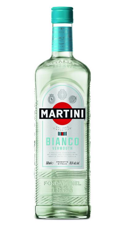 Martini Bianco 0,75l, alk. 14,5 tilavuusprosenttia.