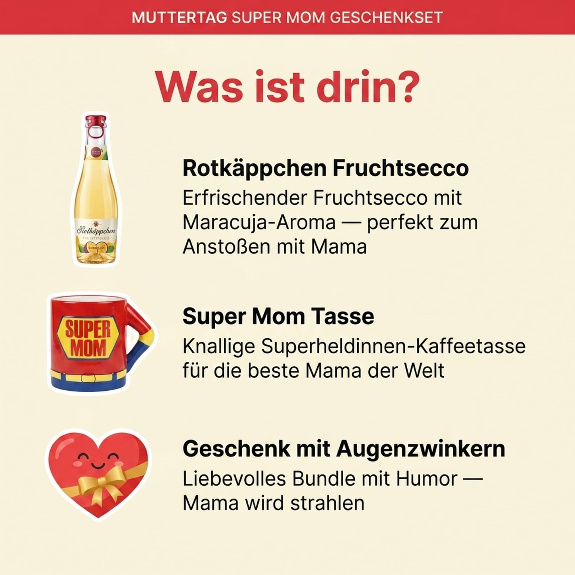 Super Mom Geschenkset — Rotkäppchen Fruchtsecco & Tasse 0,2l, alc. 8 Vol.-%