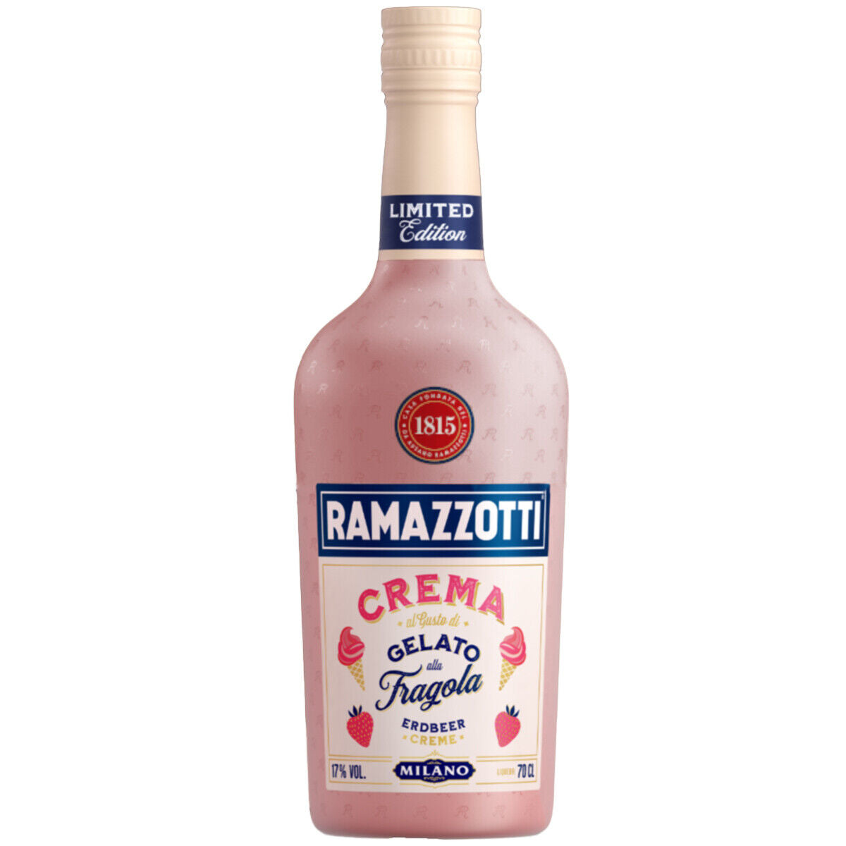 Ramazzotti Crema Gelato alla Fragola 0,7l, alk. 17 tilavuus-%