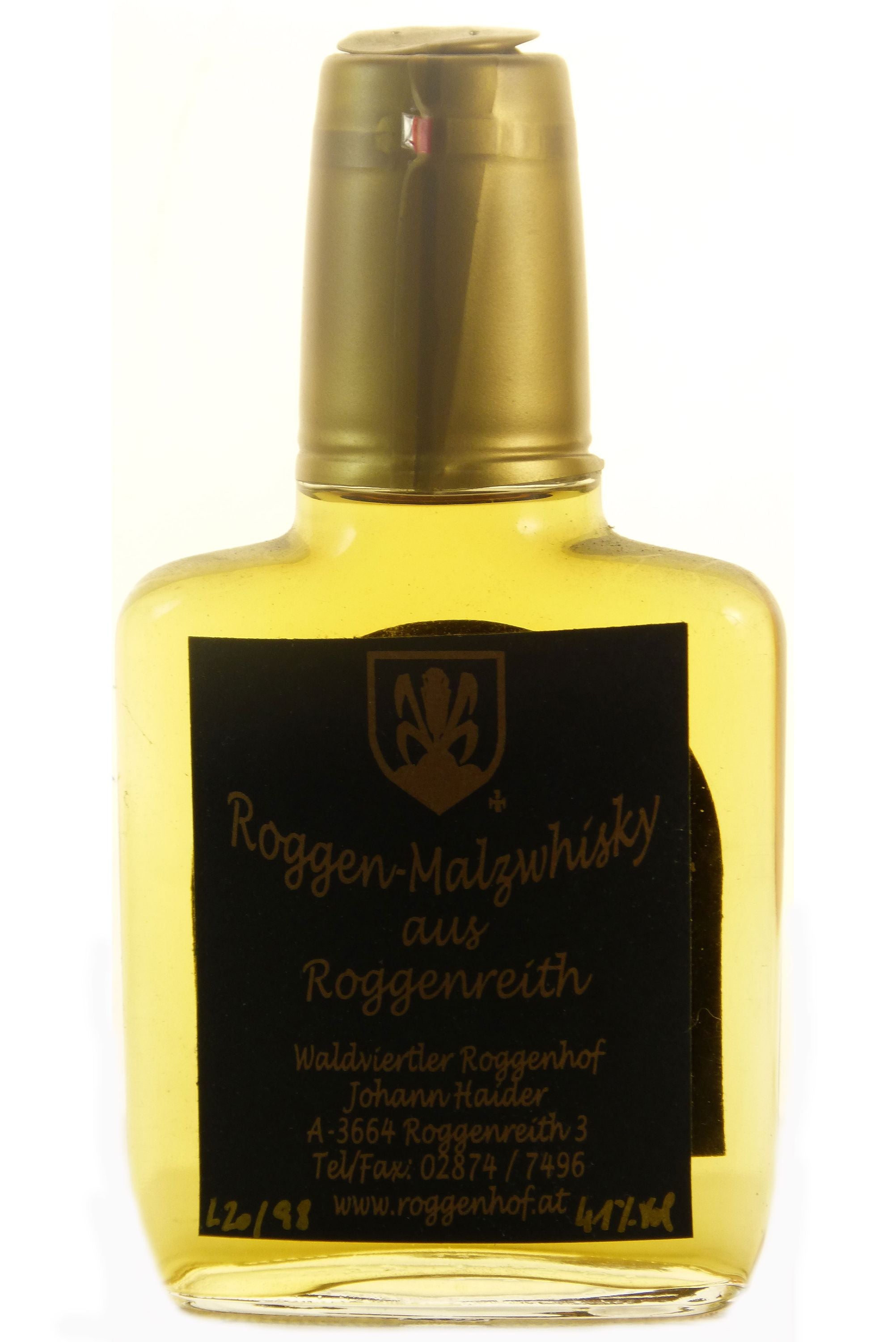 Waldviertler Roggen-Malzwhisky 0,1l, alk. 41 til.-%, Whisky Österreich