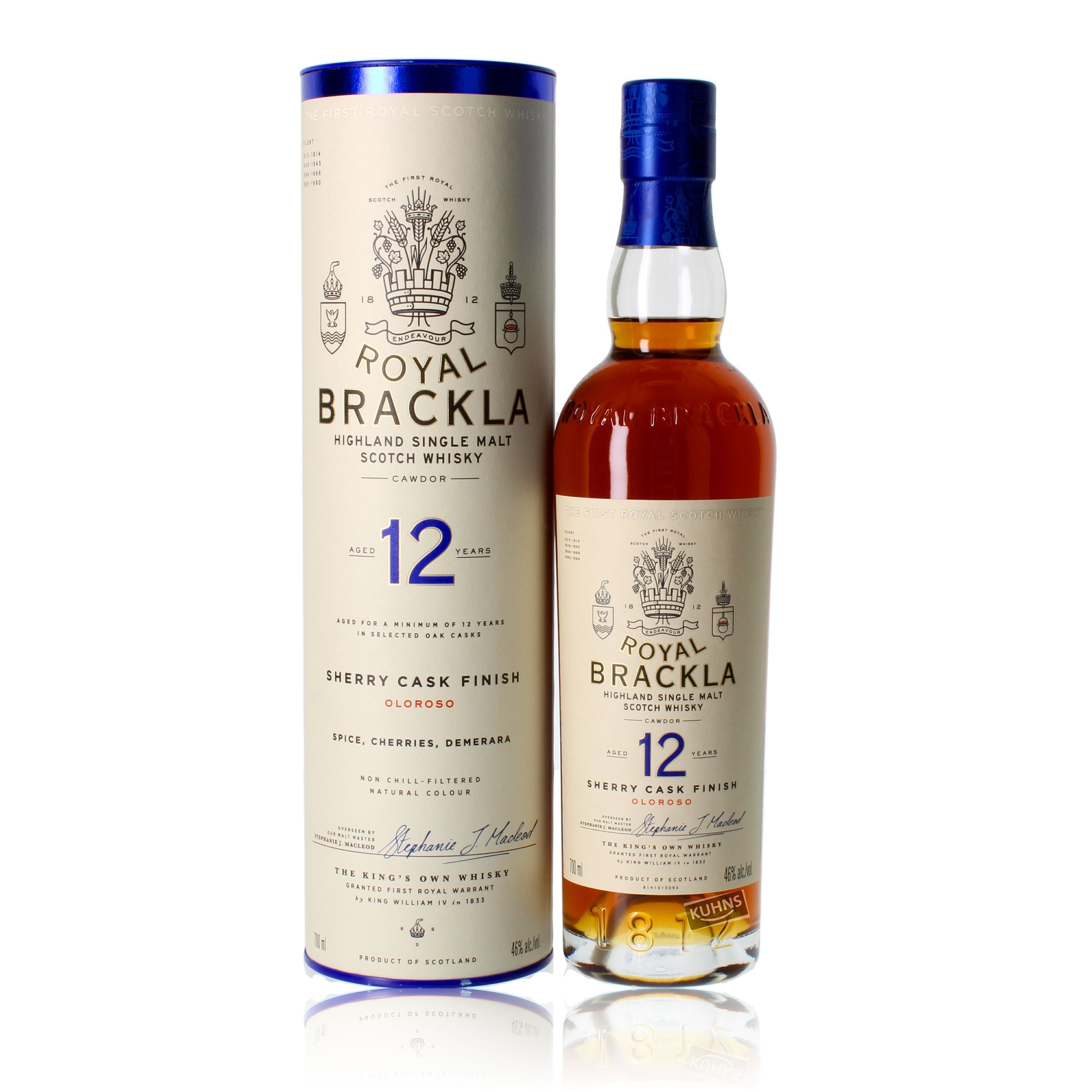 Royal Brackla 12 Jahre Sherry Finish 0,7l, alk. 46 tilavuus-%