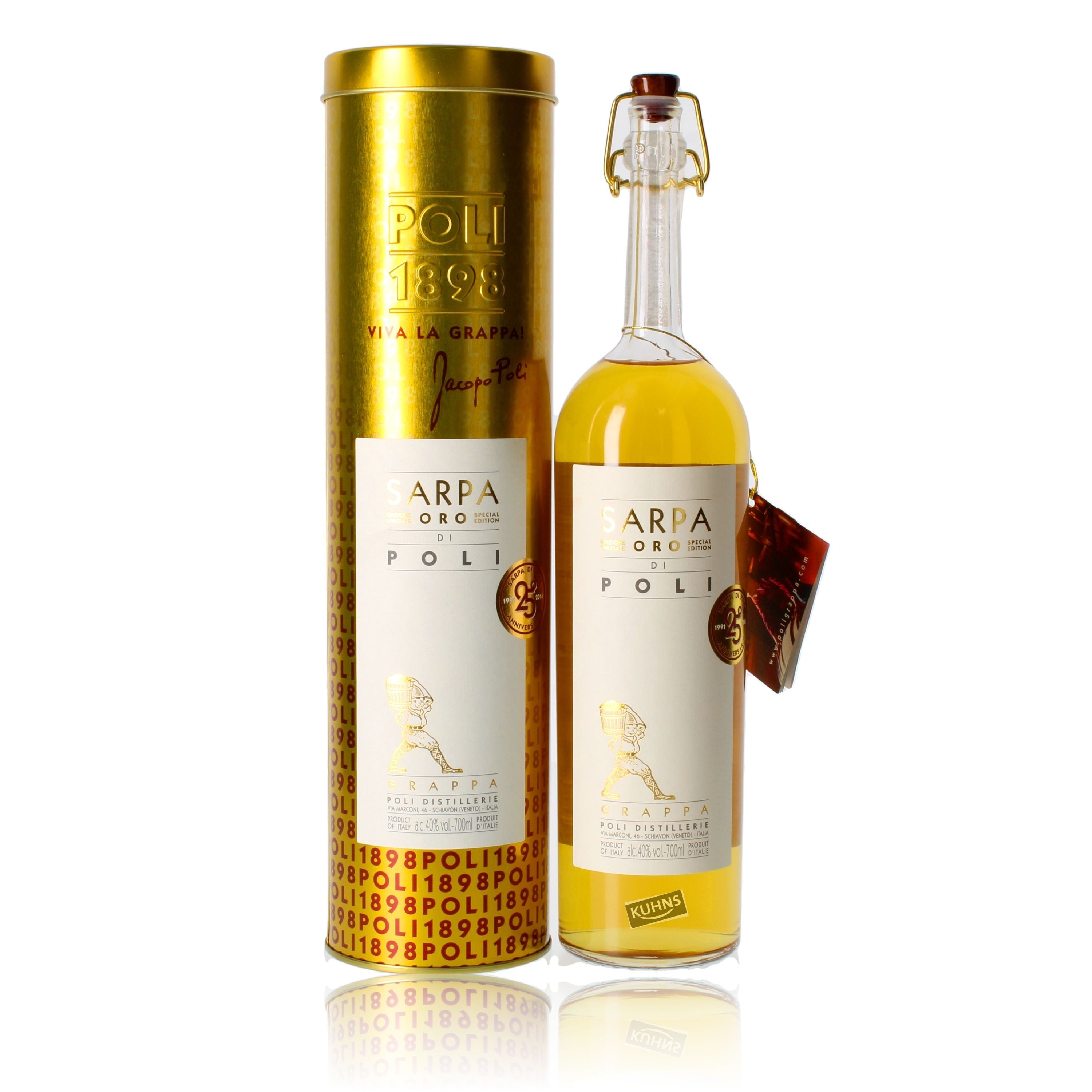 Poli Grappa Sarpa Barrique Oro di Poli 0,7l, alk. 40 tilavuus-%