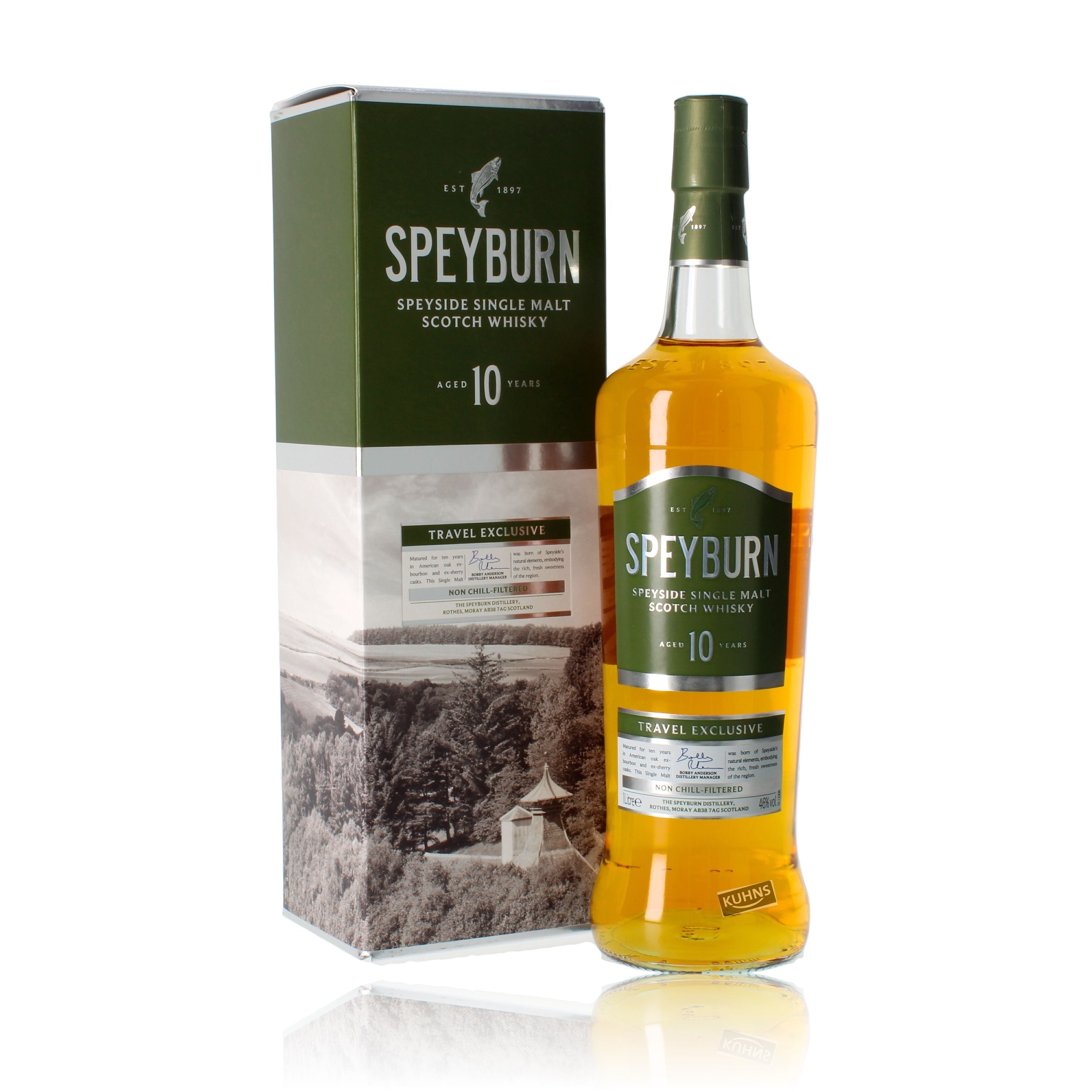 Speyburn 10 vuotta 1,0l, alk. 46 tilavuusprosenttia.