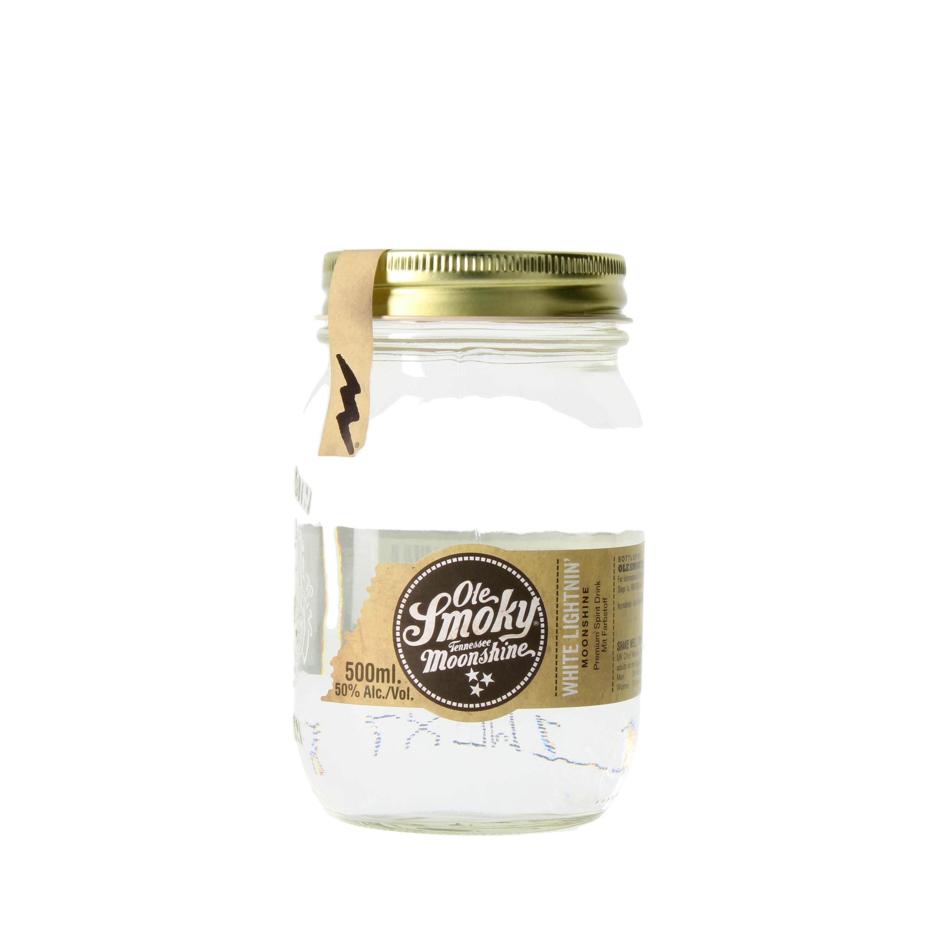 Ole Smoky Moonshine White Lightnin' 0,5l, alk. 50 tilavuus-%