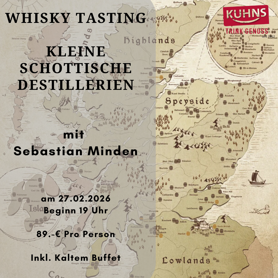 27.02.2026 Whisky-Tasting - Thema: "kleine Schottische Destillerien" mit Sebastian Minden, 1 Person