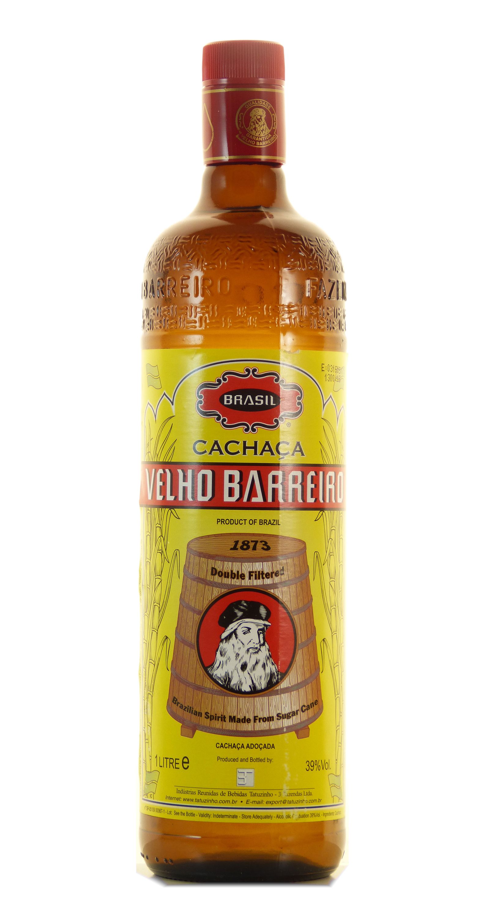 Cachaca Velho Barreiro Plata 1.0l, alc. 39% vol.