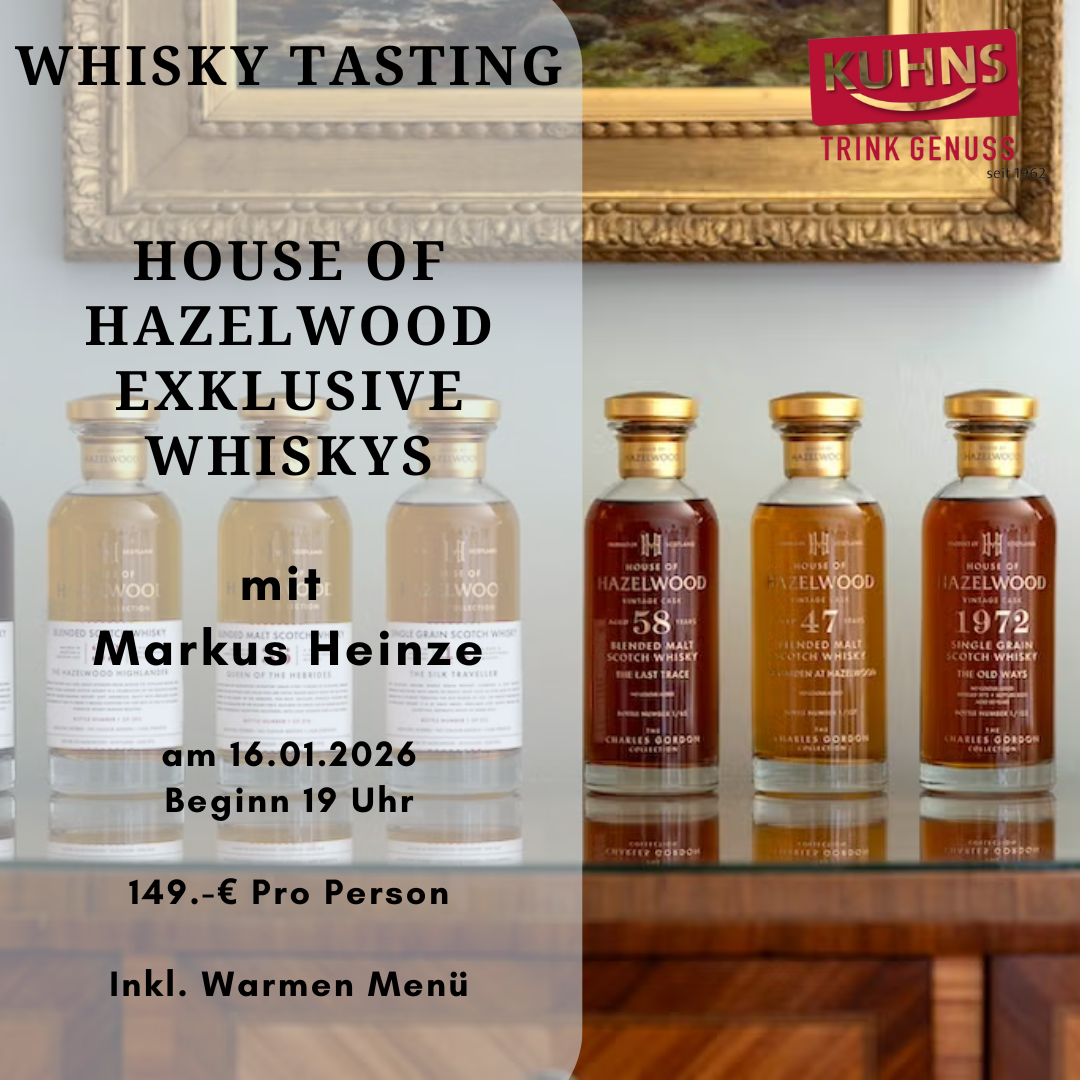 May 23, 2025 Whiksy Tasting - Topic: "House of Hazelwood" with Markus Heinze, 1 person