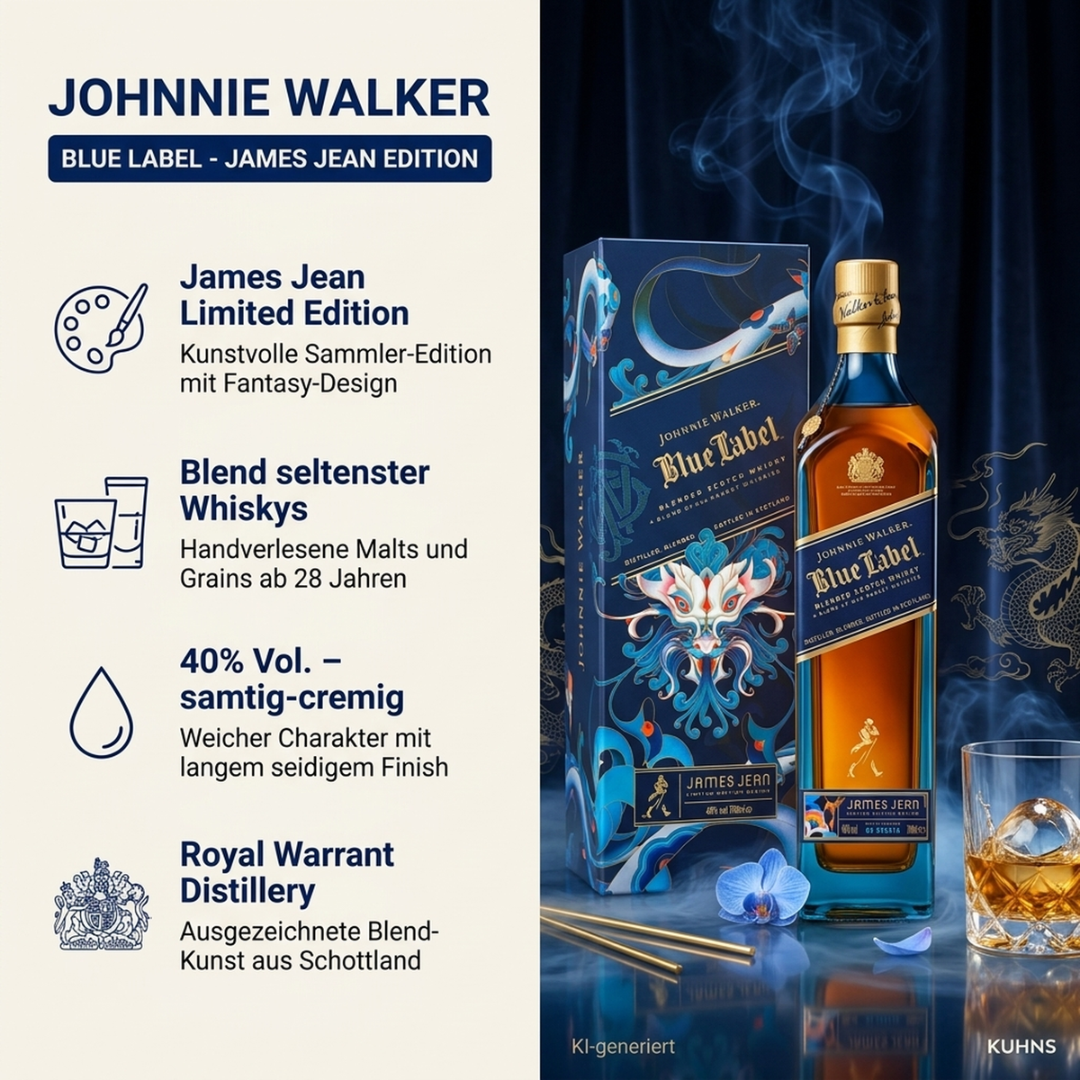 Johnnie Walker Blue Label James Jean 0,7l, alc. 40 Vol.-% – Kuhns