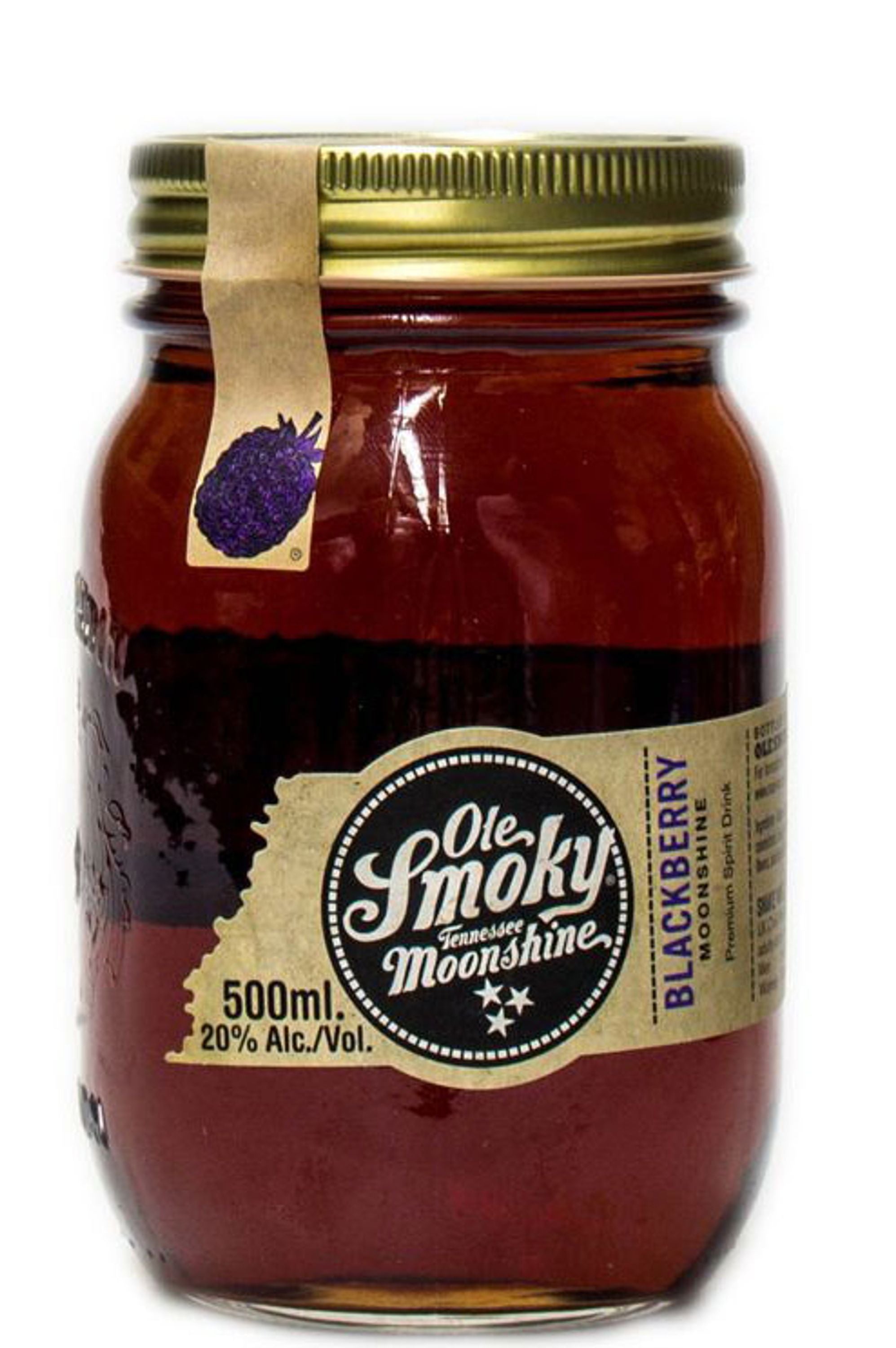Ole Smoky Moonshine Blackberry 0,5l, alk. 20 tilavuus-%