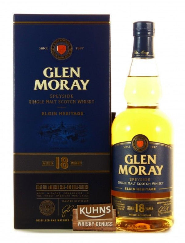 Glen Moray 18 vuotta 0,7l, alk. 47,2 tilavuusprosenttia.