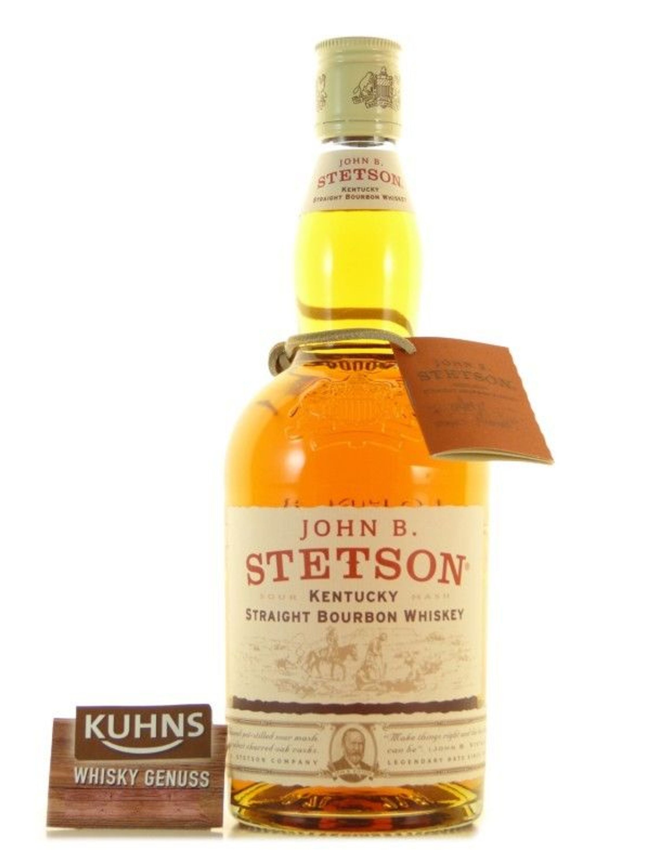 John B. Stetson Bourbon Whisky 0,7 l, alk. 42 tilavuusprosenttia.