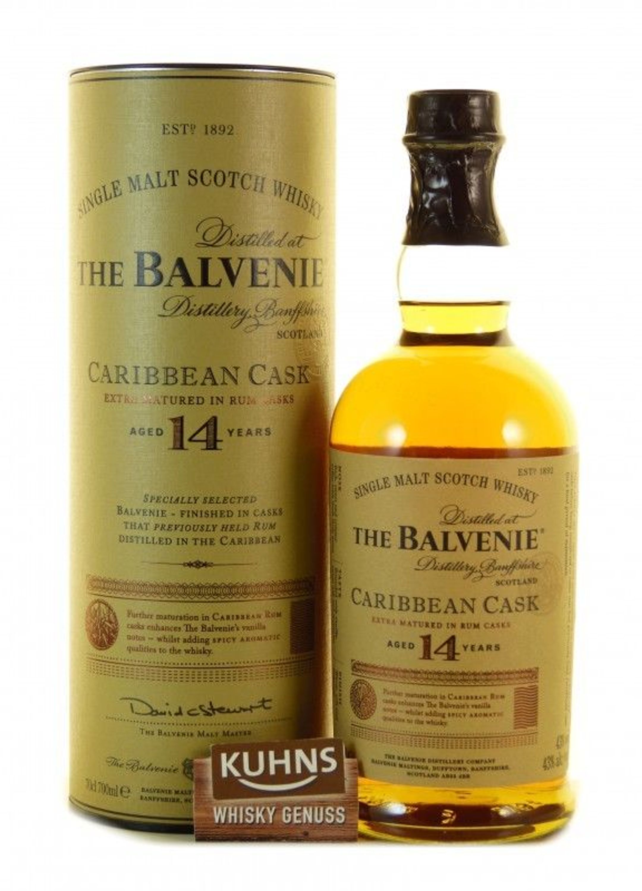 Balvenie 14 Years Caribbean Cask Speyside Single Malt Scotch Whiskey 0.7l, 43% Vol