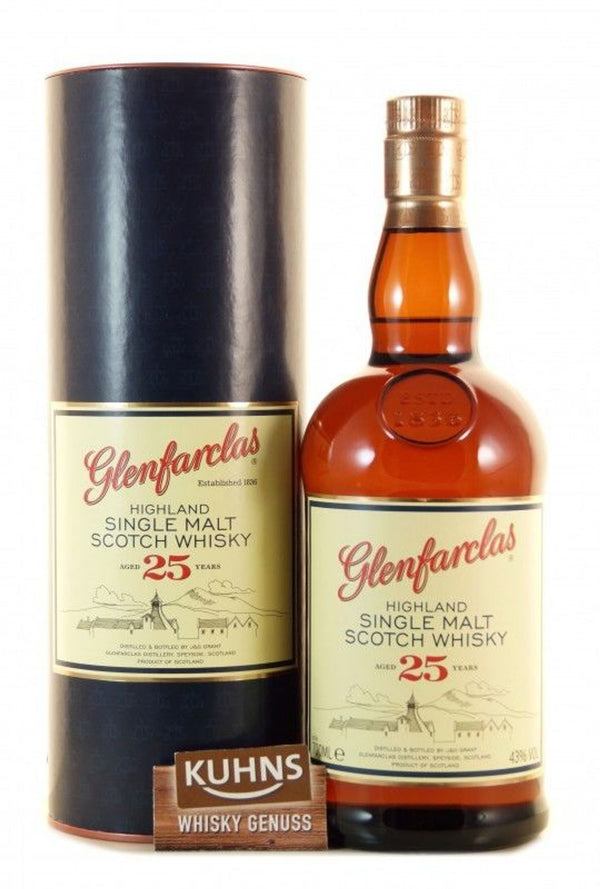 Glenfarclas 25 vuotta 0,7l, alk. 43 tilavuusprosenttia.