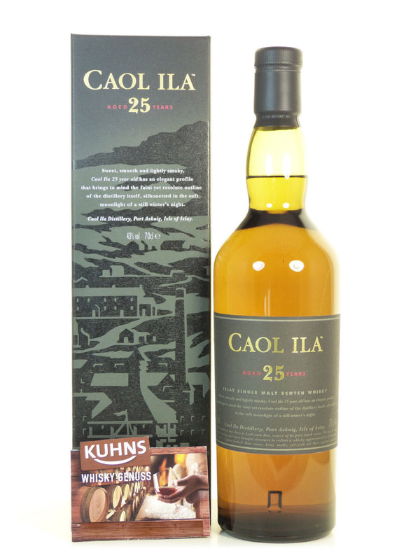 Caol Ila 25 Years Islay Single Malt Scotch Whisky 0,7l, alk. 43 tilavuusprosenttia.