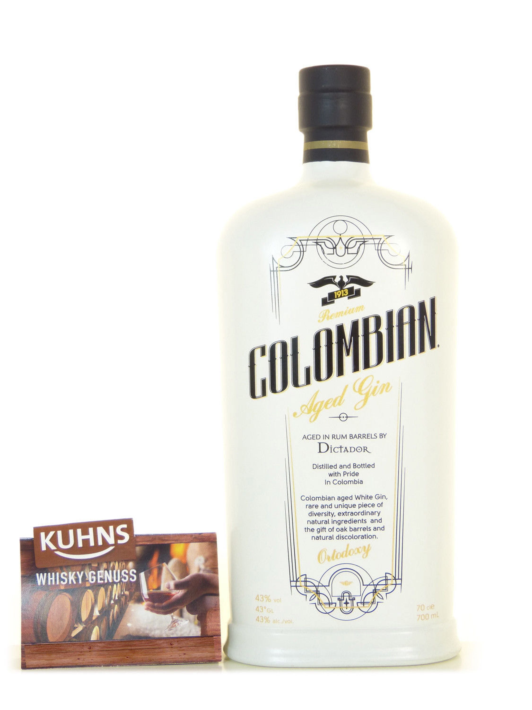 Dictador Colombian Aged Gin White 0,7l, alk. 43 tilavuusprosenttia.