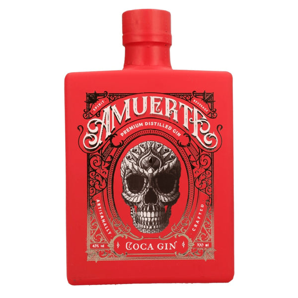 Amuerte Coca Red Gin 0,7l, alk. 43 tilavuusprosenttia.