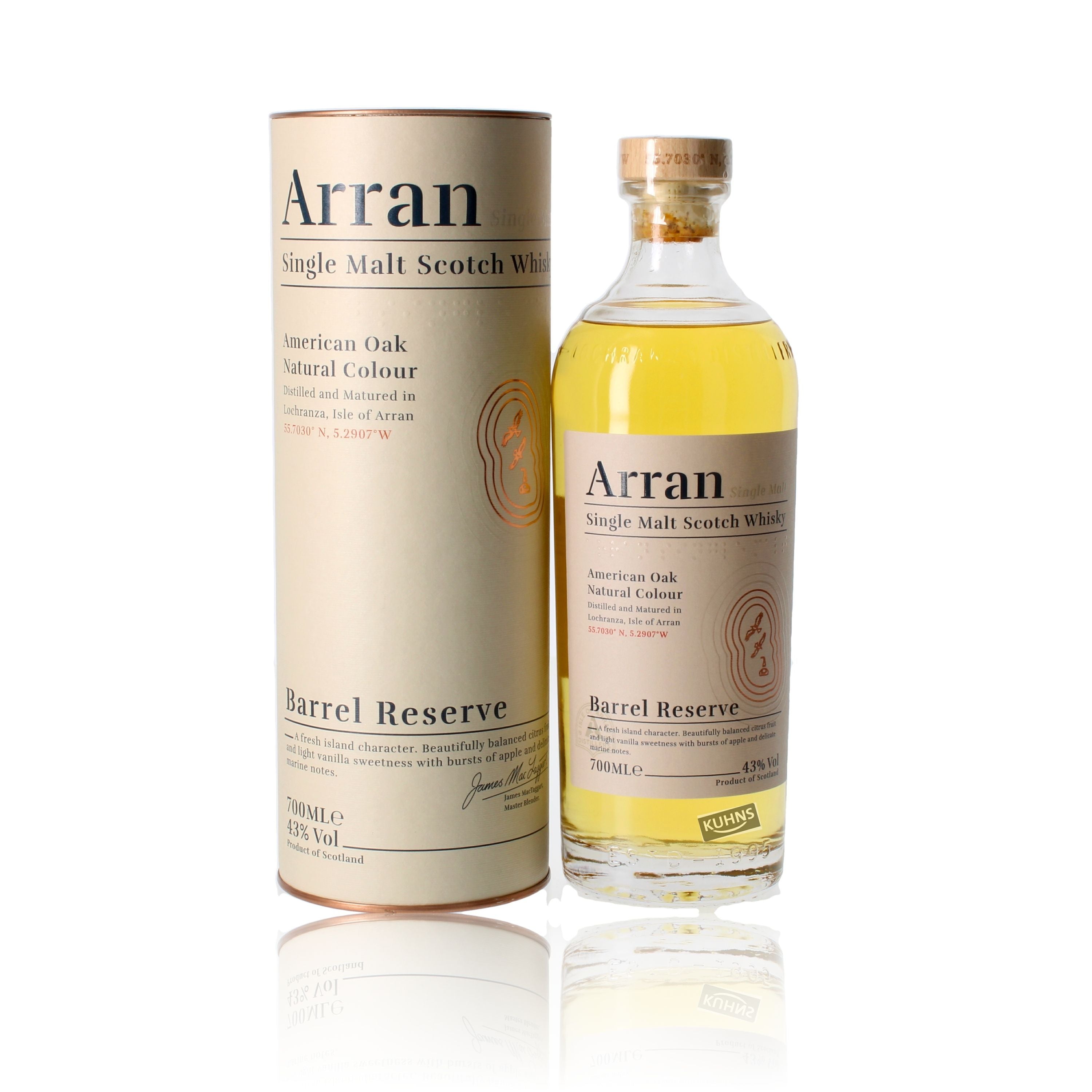Arran Barrel Reserve Single Malt Scotch Whisky 0,7l, alk. 43 tilavuusprosenttia.