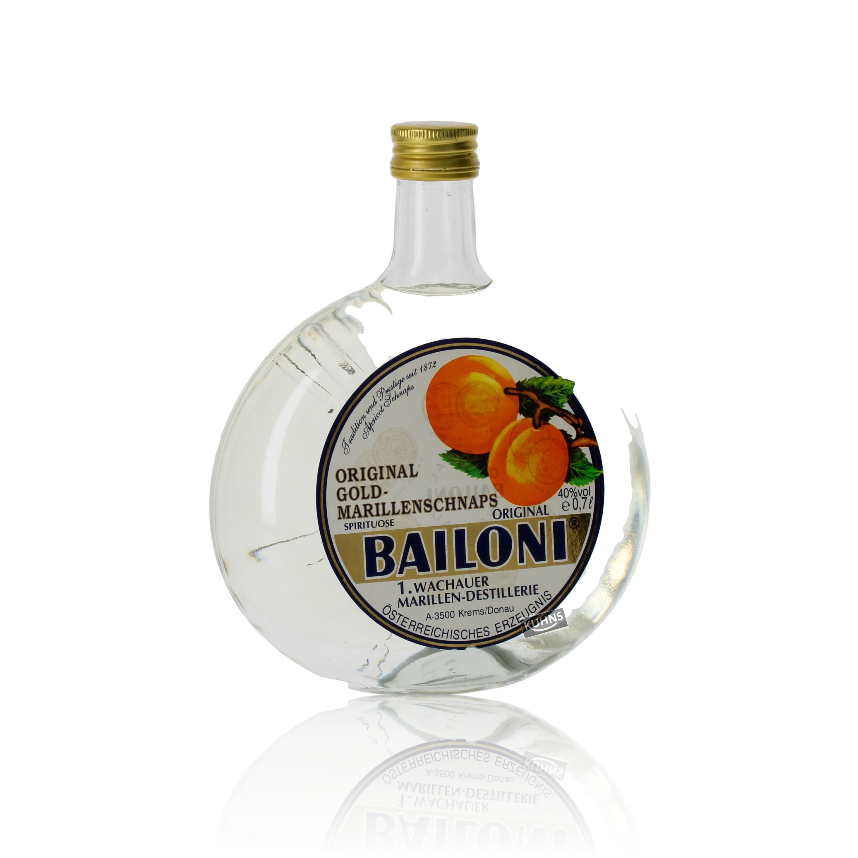 Bailoni Wachau gold apricot schnapps 0.7l, alc. 40% by volume Austria
