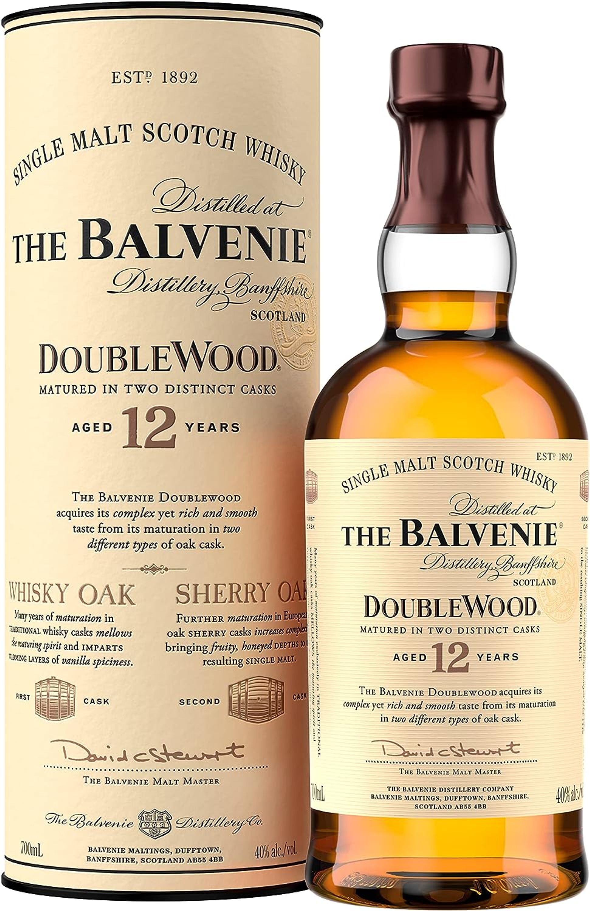 Balvenie 12 vuotta Double Wood 0,7l, alk. 40 % tilavuudesta