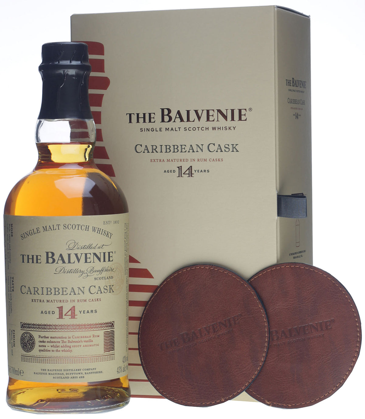 Set de regalo Balvenie 14 años Caribbean Cask 0,7l, alc. 43% vol.