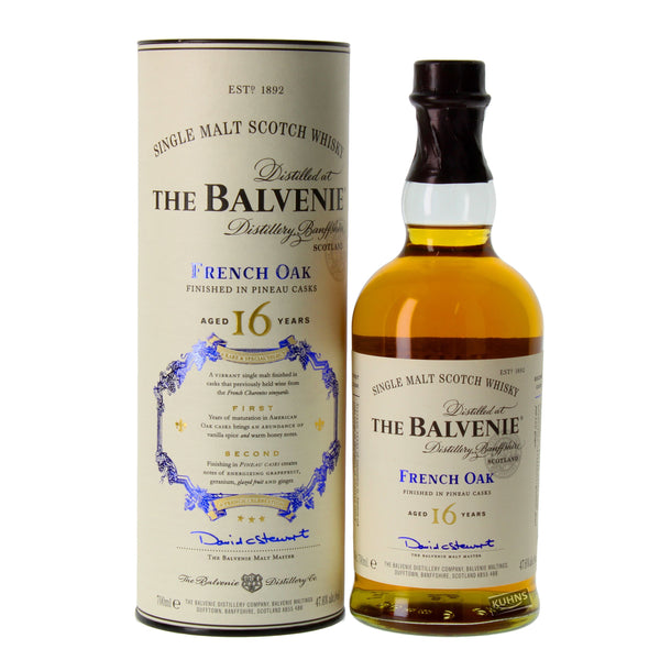 Balvenie 16 vuotta ranskalainen tammi 0,7l, alk. 47,6 tilavuusprosenttia.